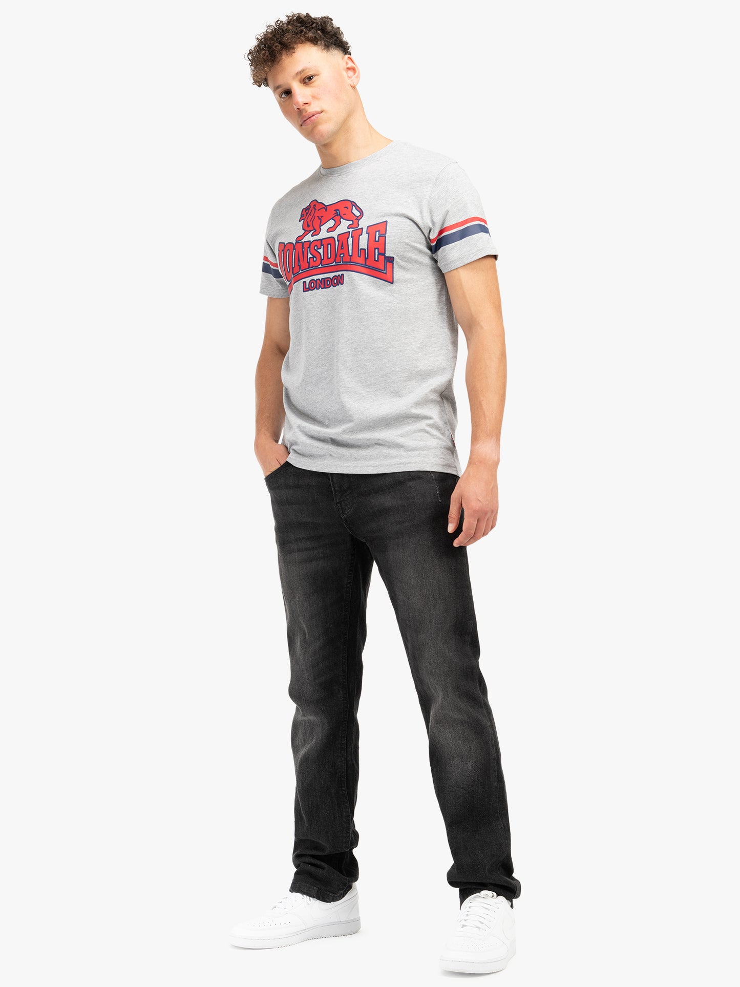 Lonsdale 117606 Methley T-Shirt - Marl Grey