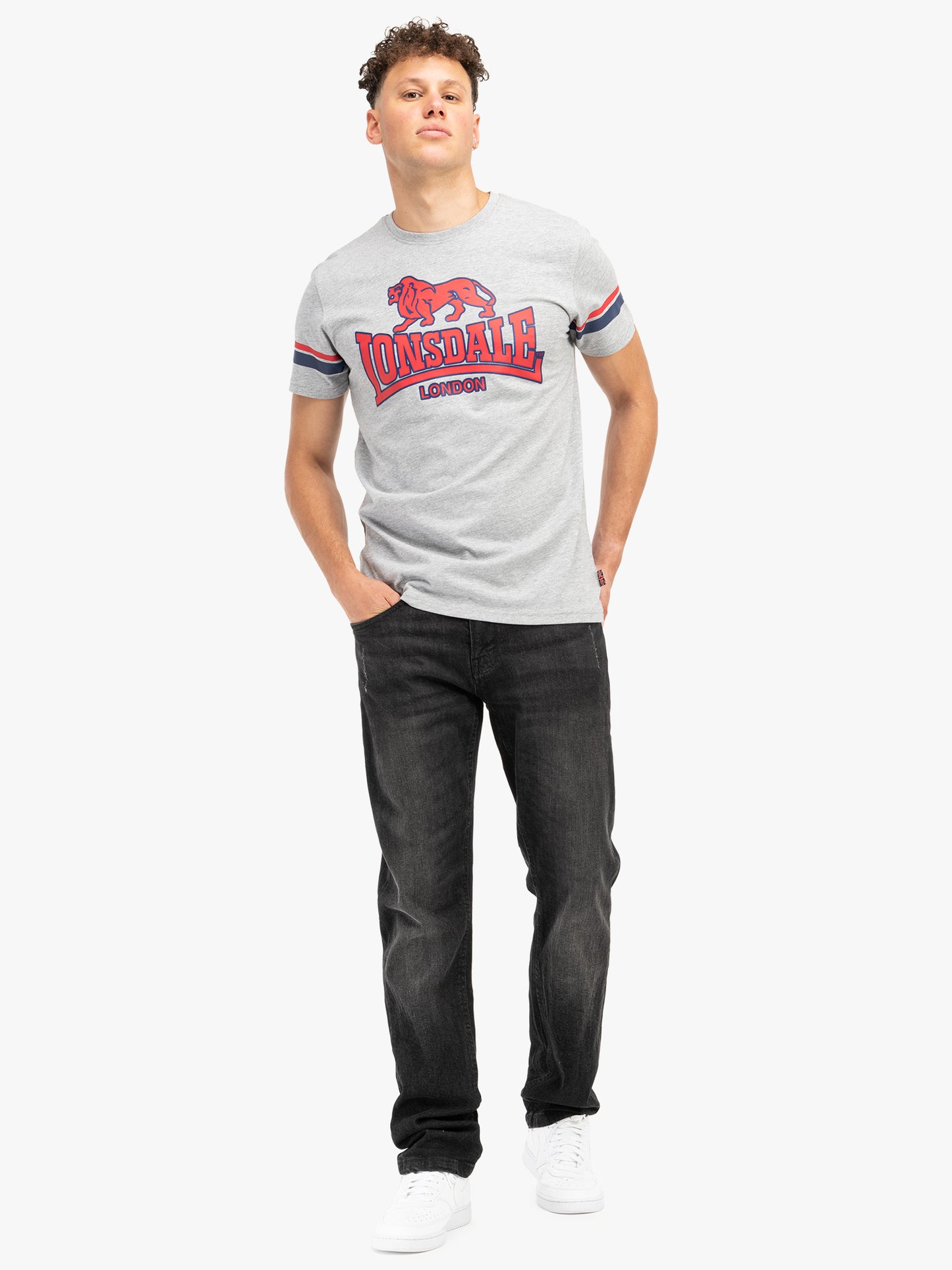 Lonsdale 117606 Methley T-Shirt - Marl Grey