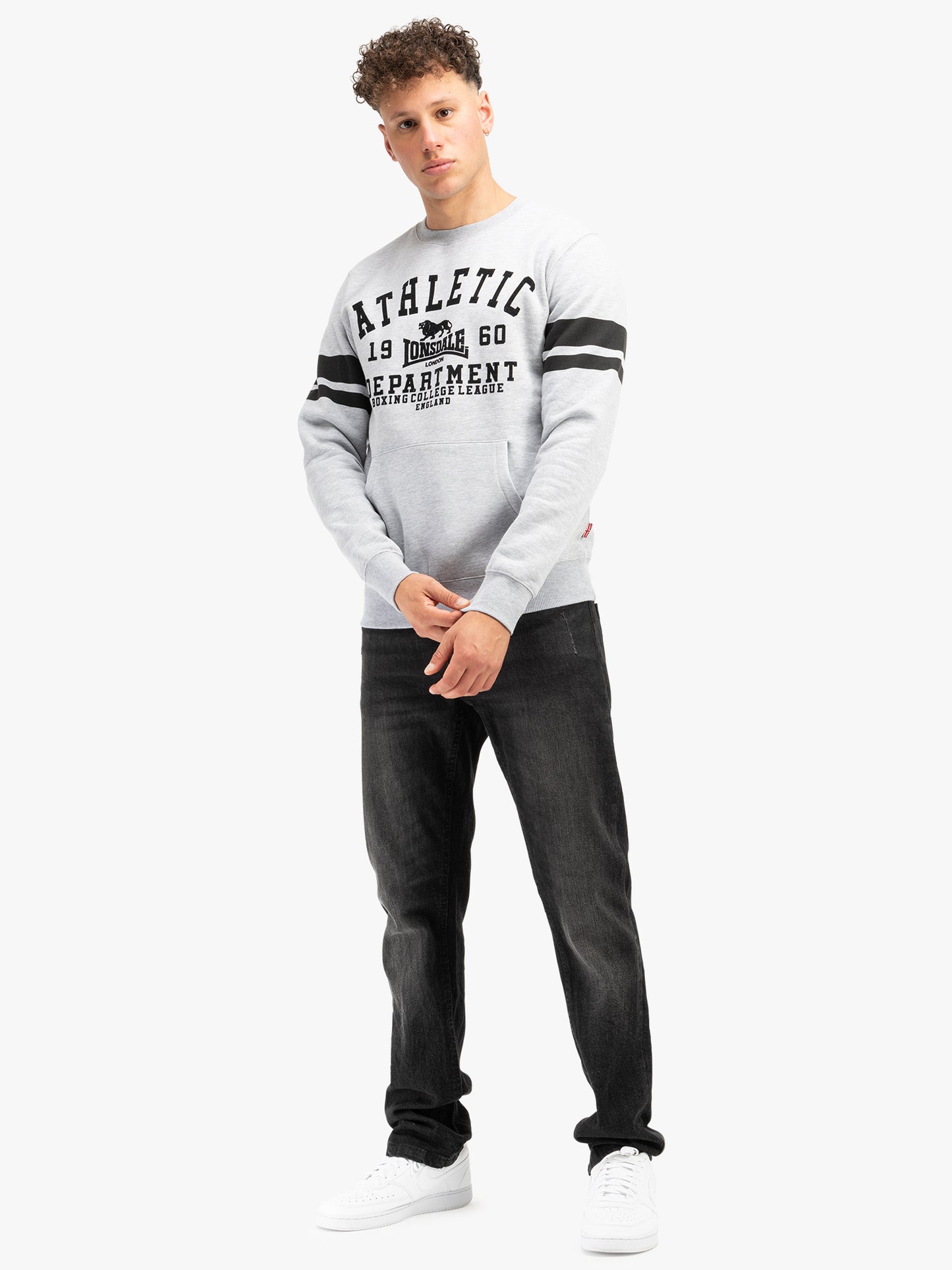 Lonsdale 117615 Glespin Sweatshirt Marl Grey