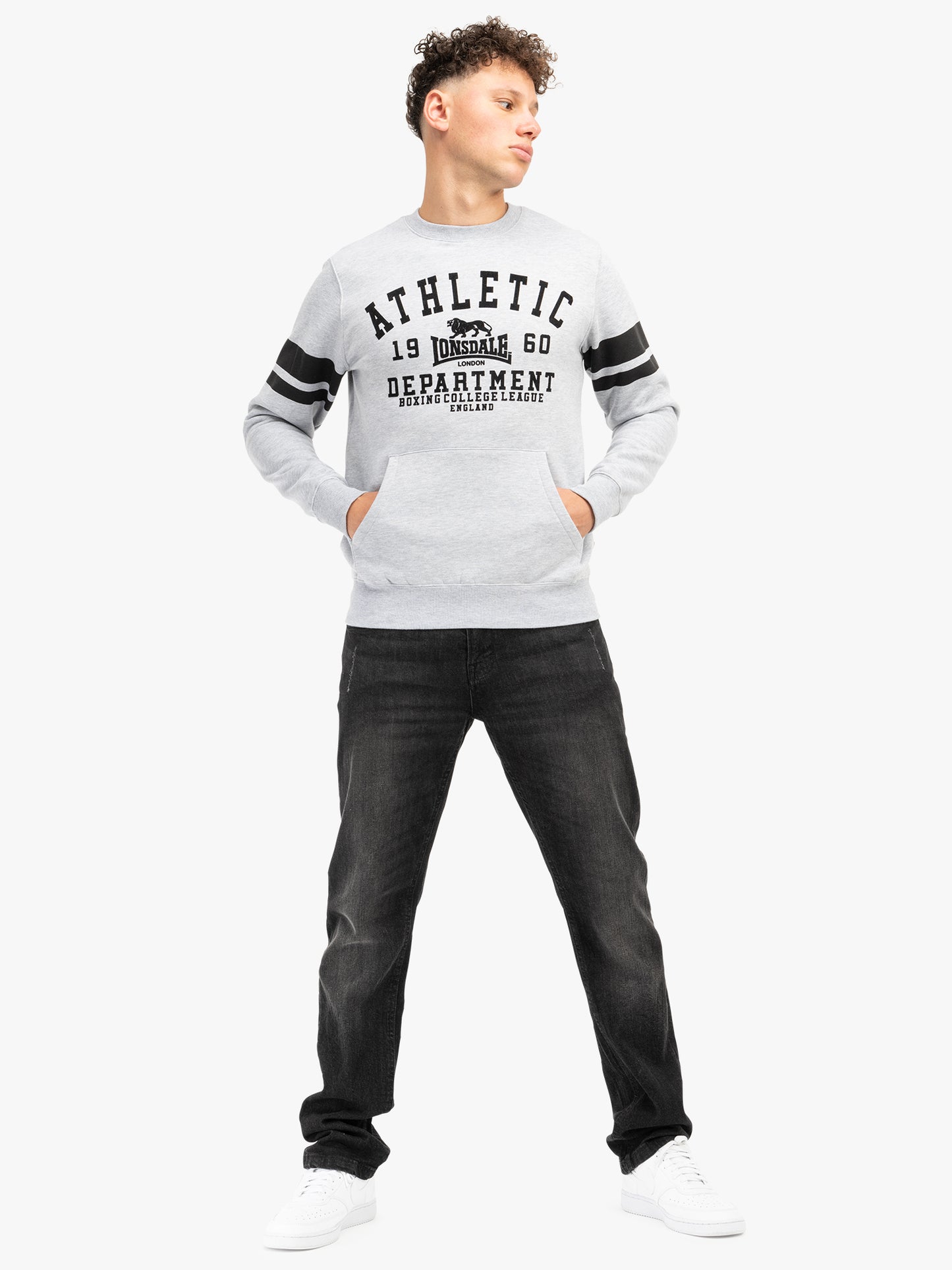 Lonsdale 117615 Glespin Sweatshirt Marl Grey