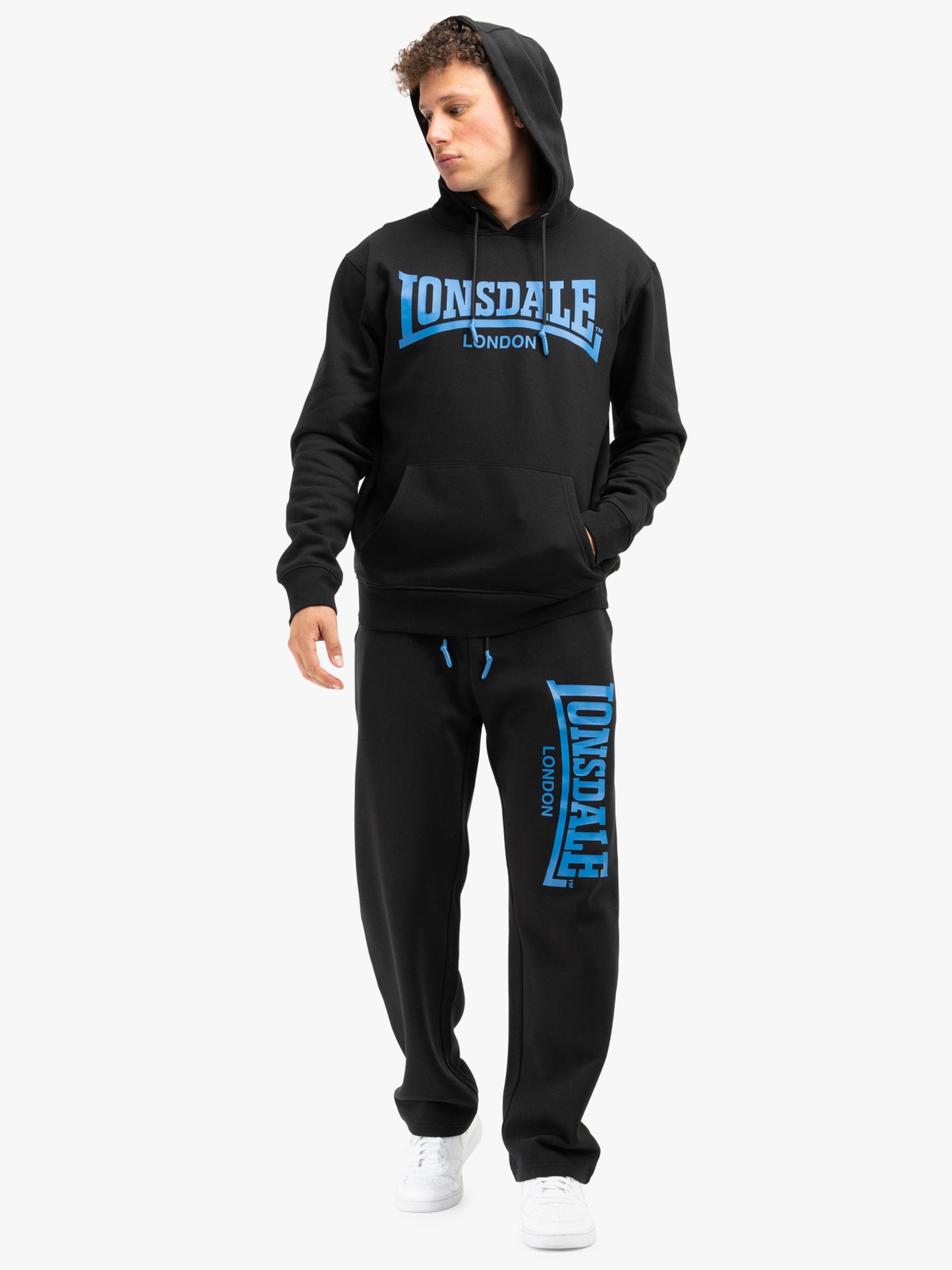 Lonsdale 117617 Chatsworth Kapuzenpullover Schwarz