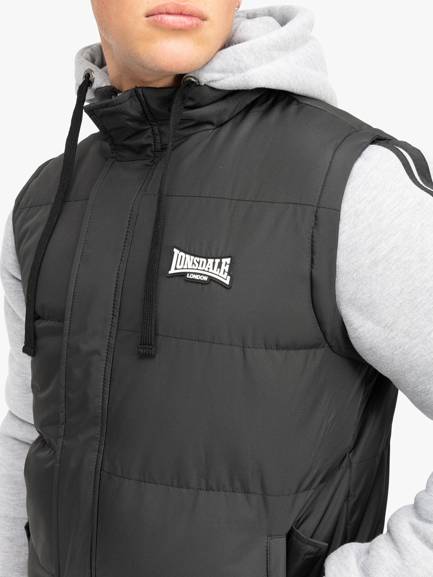 Lonsdale 117630 Dowpot Kupuzenjacke Schwarz/Marl Grey