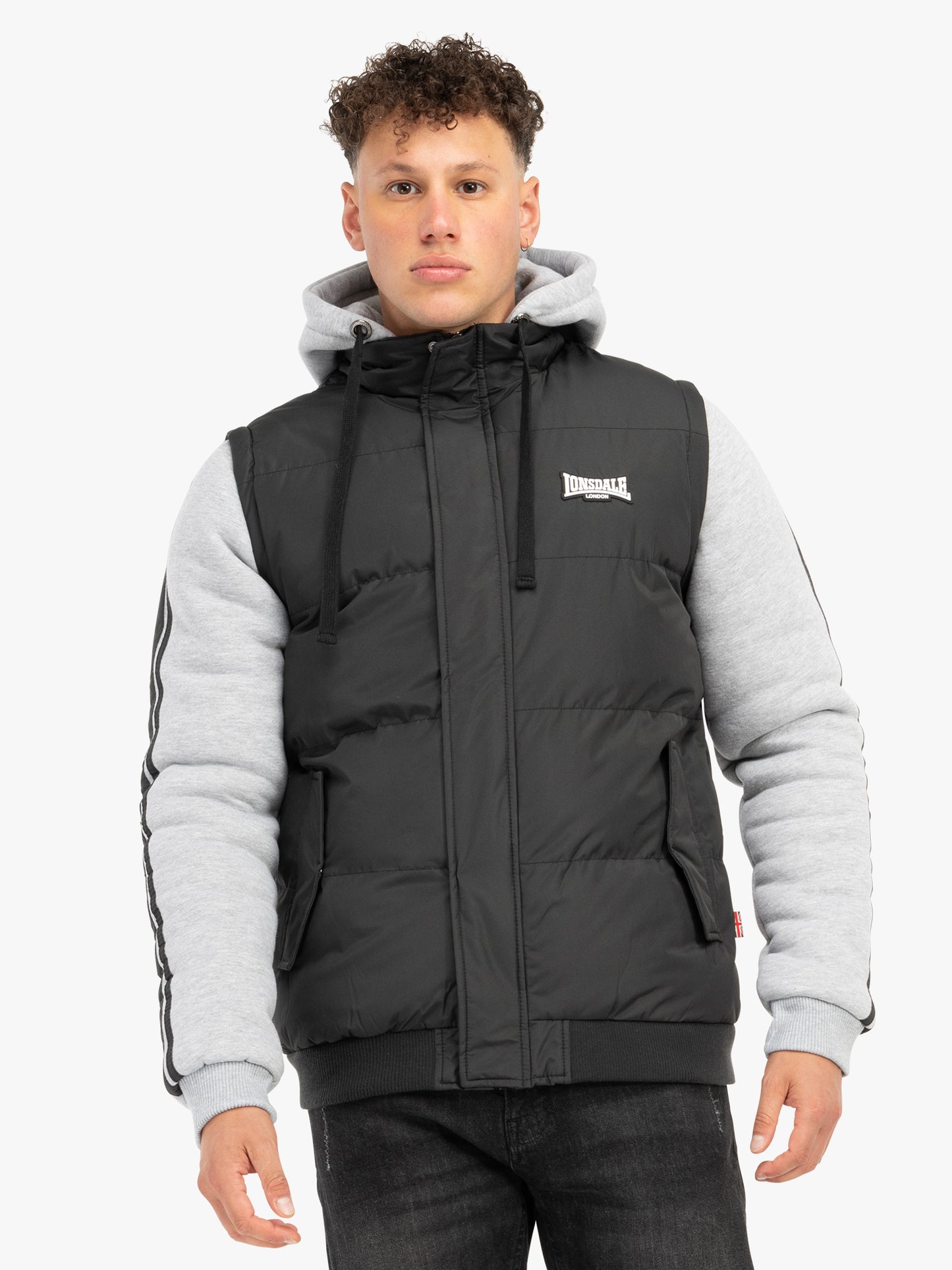 Lonsdale 117630 Dowpot Kupuzenjacke Schwarz/Marl Grey