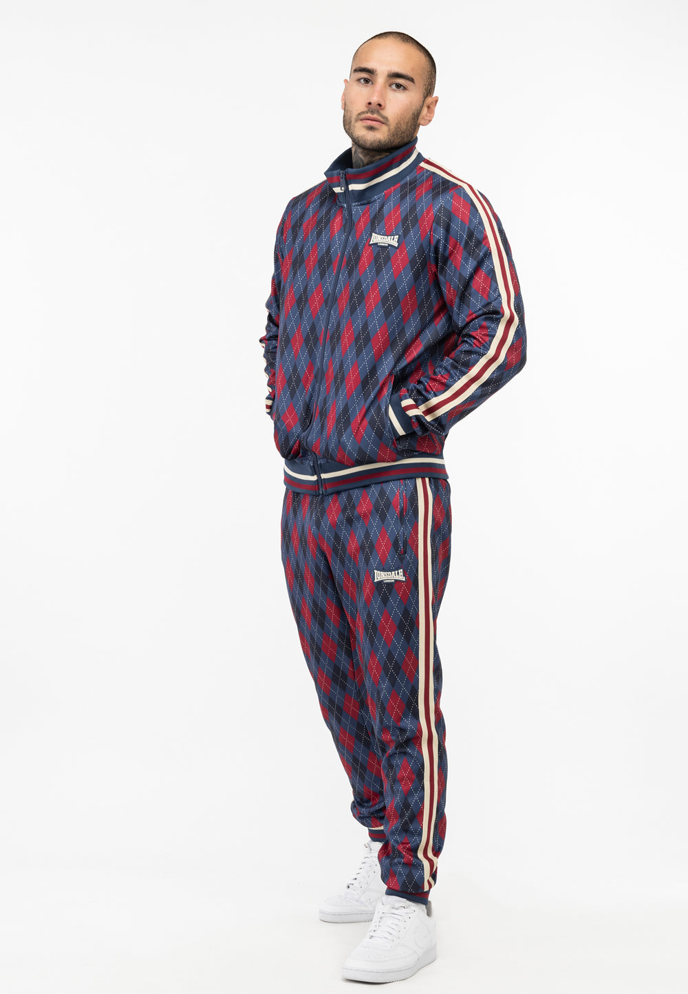 Lonsdale 117636 Redford Jogginganzug Navy/Rot/Ecru