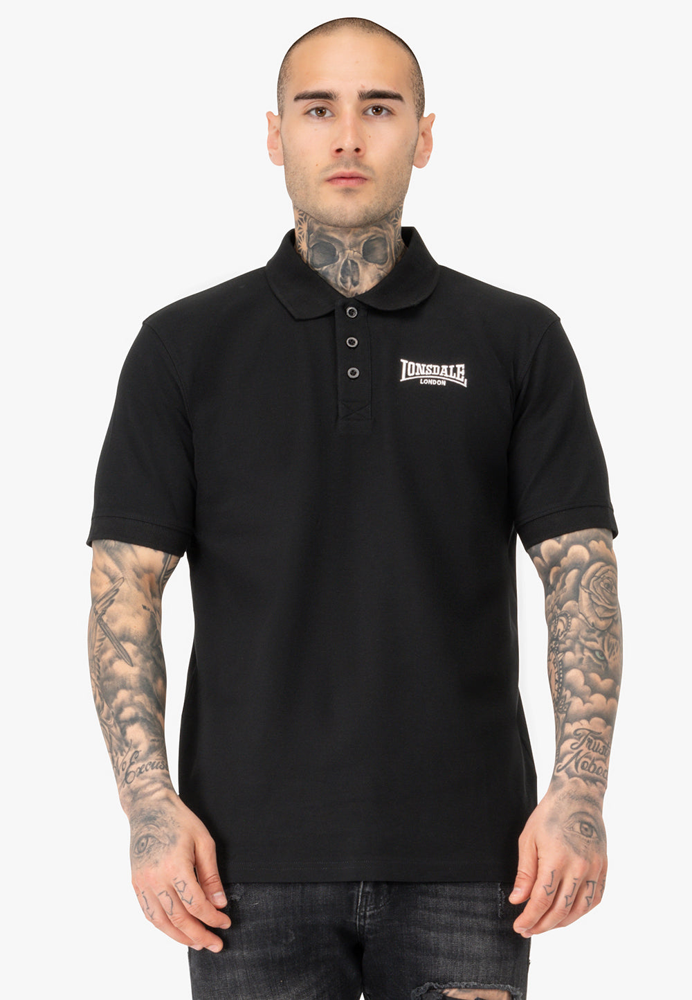 Lonsdale 117652 Lingholem Doppelpack Poloshirt - Schwarz/Oxblood