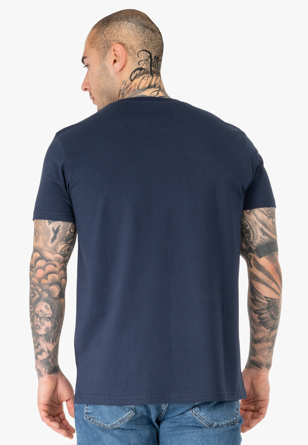 Lonsdale 117656 Lion Two Tone T-Shirt -Navy