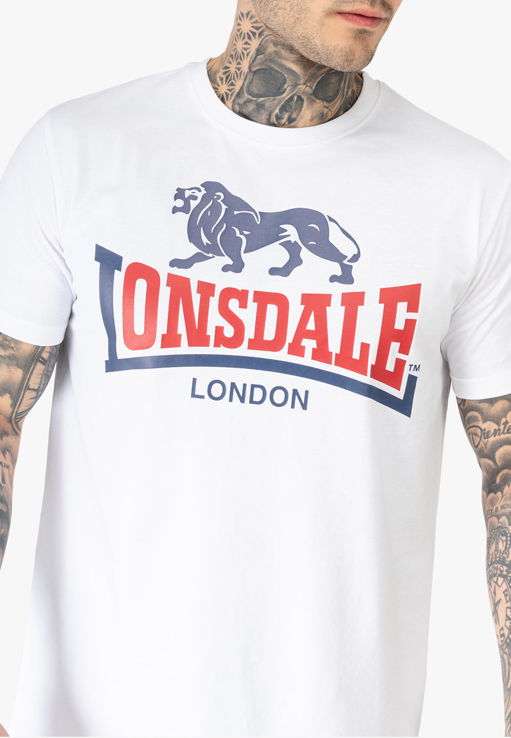 Lonsdale 117656 Lion Two Tone T-Shirt - Weiss
