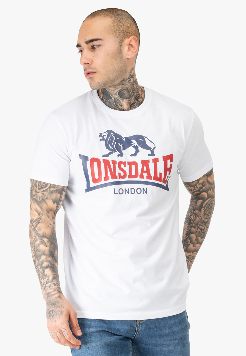 Lonsdale 117656 Lion Two Tone T-Shirt - Weiss