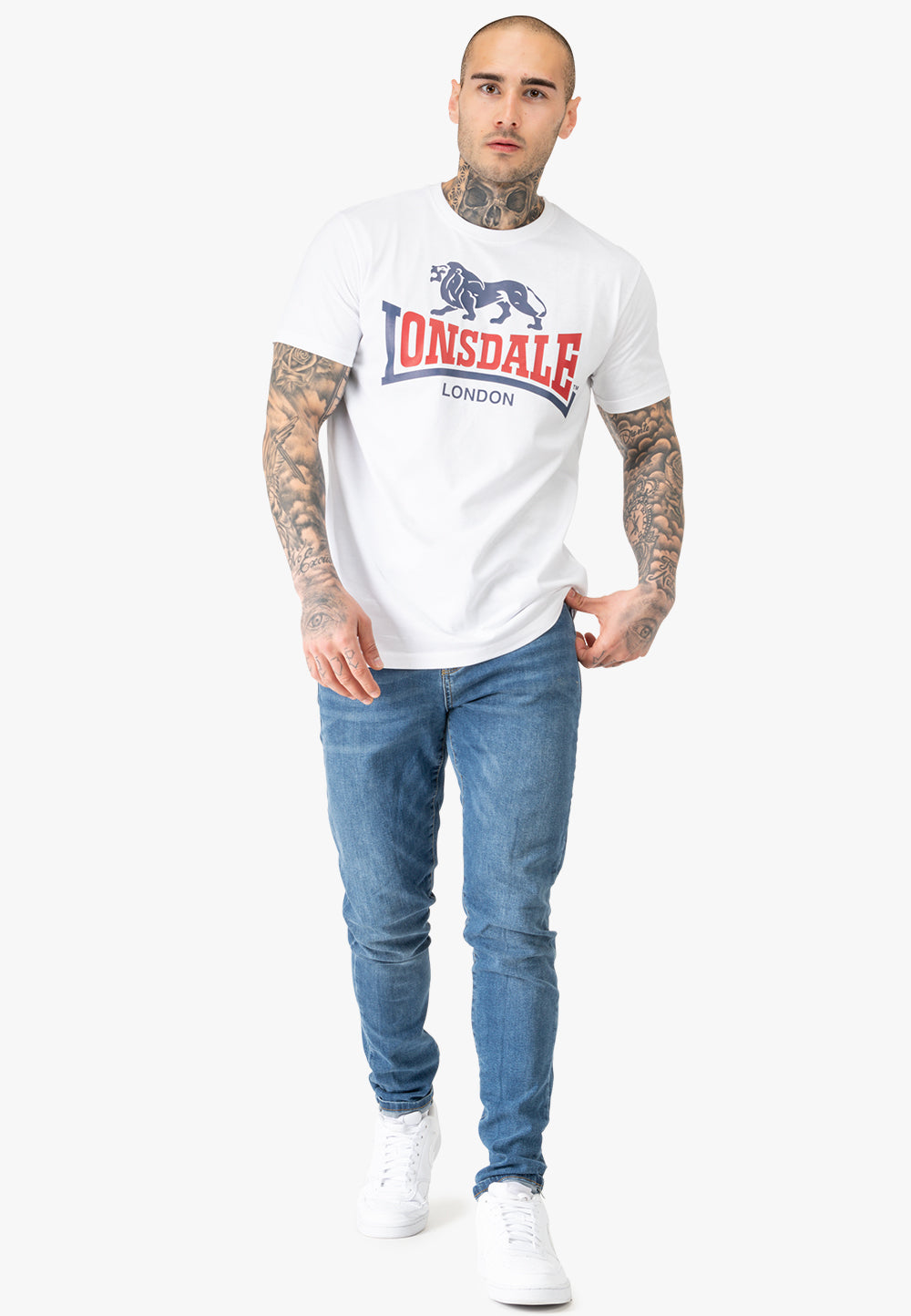Lonsdale 117656 Lion Two Tone T-Shirt - Weiss