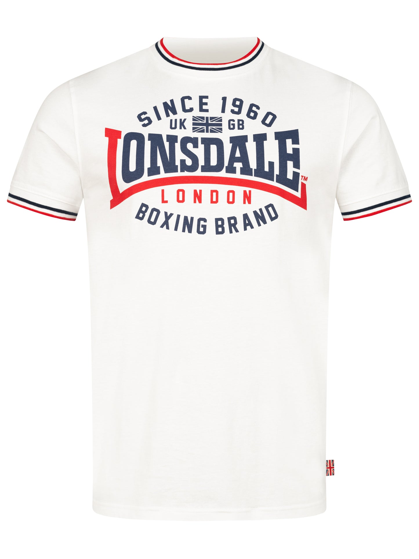 Lonsdale Herren T-Shirt weiss, schmale Passform mit Frontprint