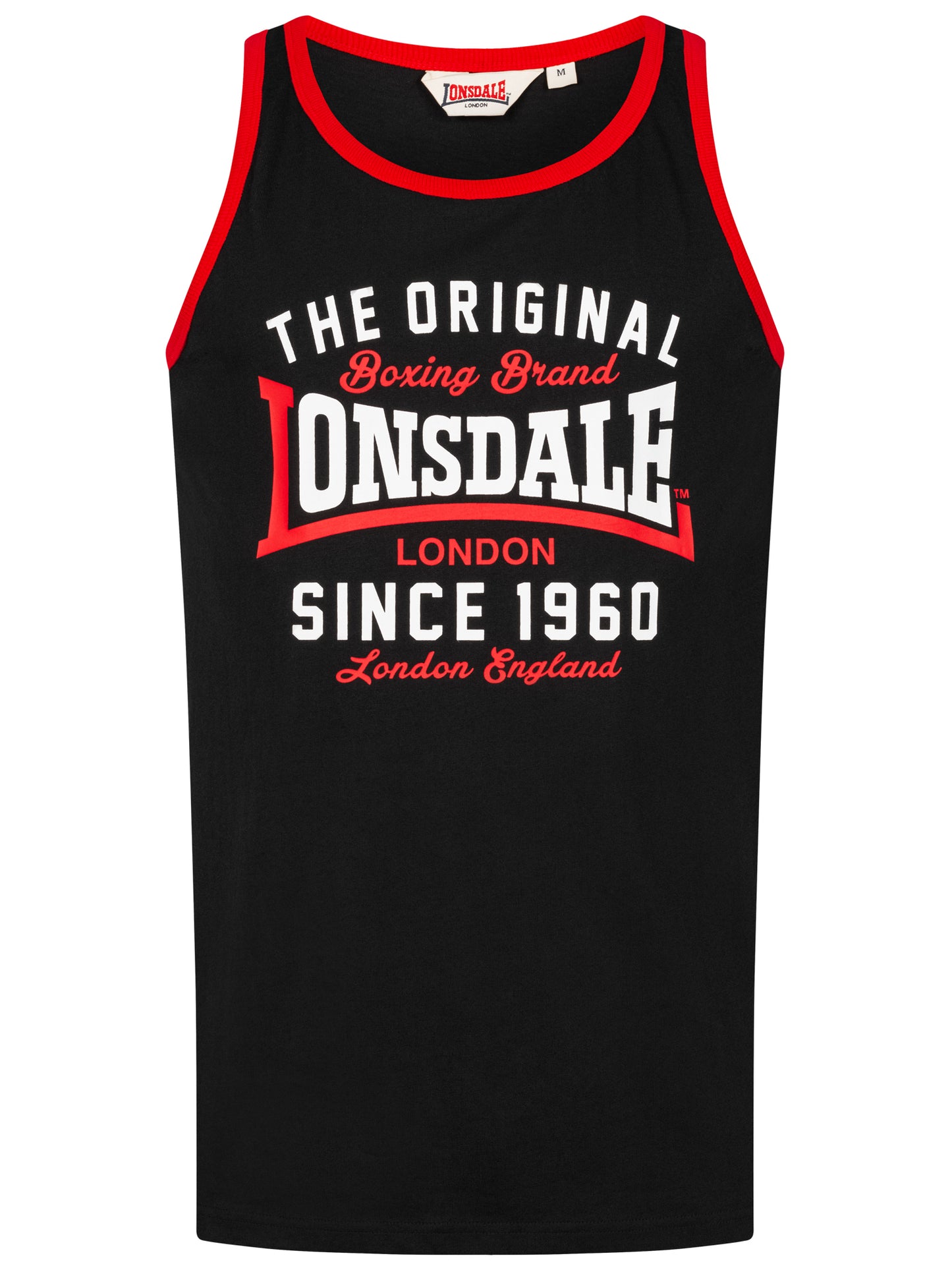 Lonsdale Andover Singlet Schwarz Herren Vorderansicht