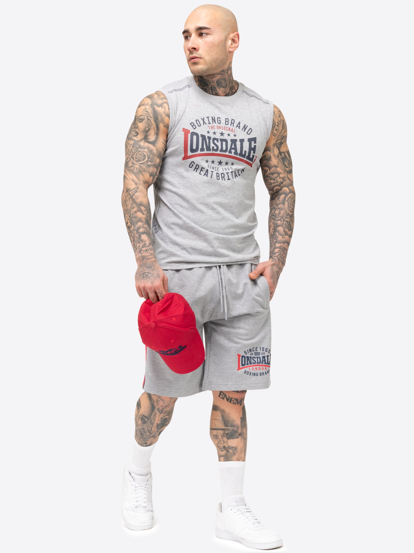 Lonsdale 117685 Sandown Short Marl Grey