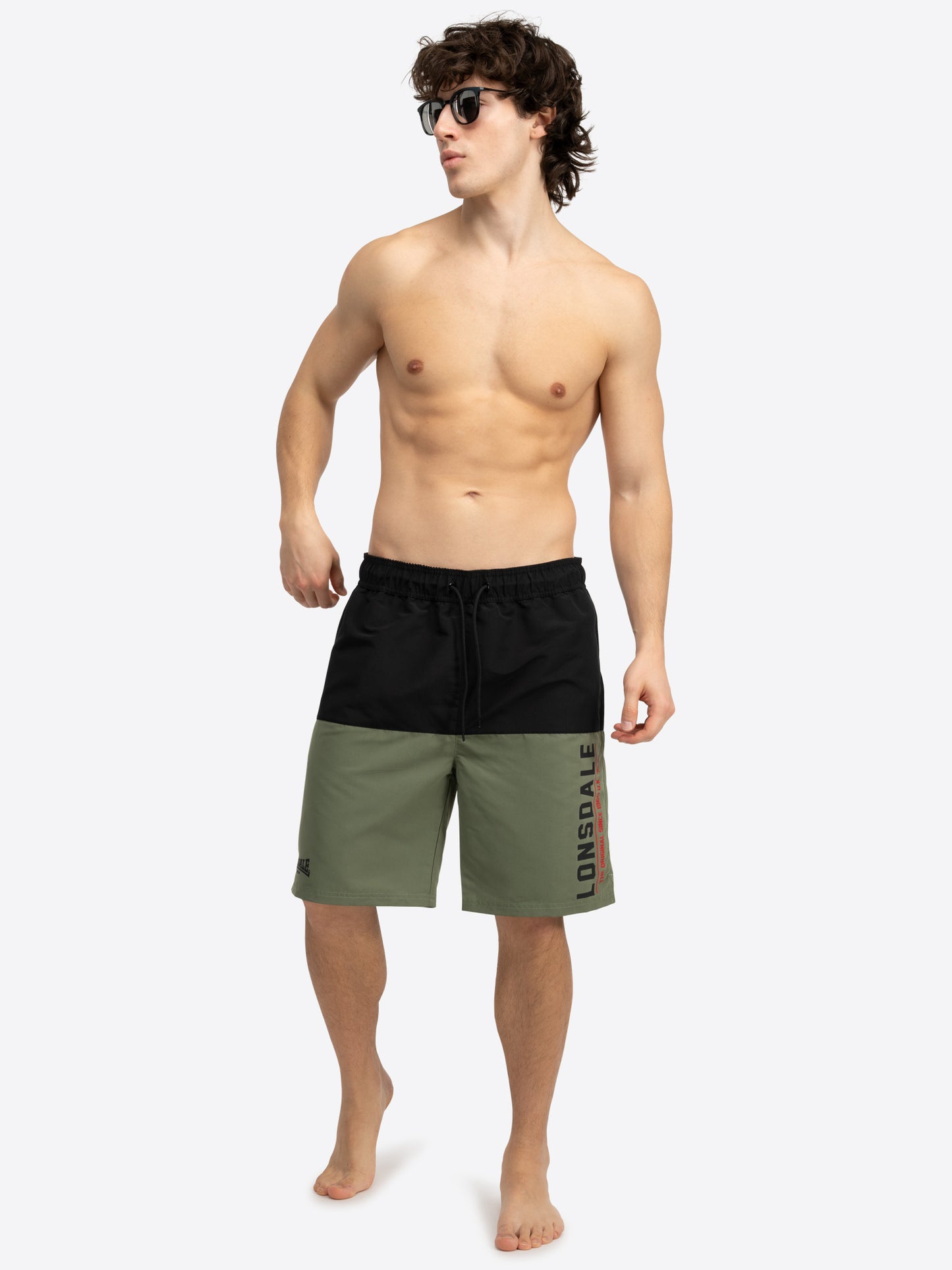 Lonsdale 117688 Hayling Boardshorts Olive/Schwarz