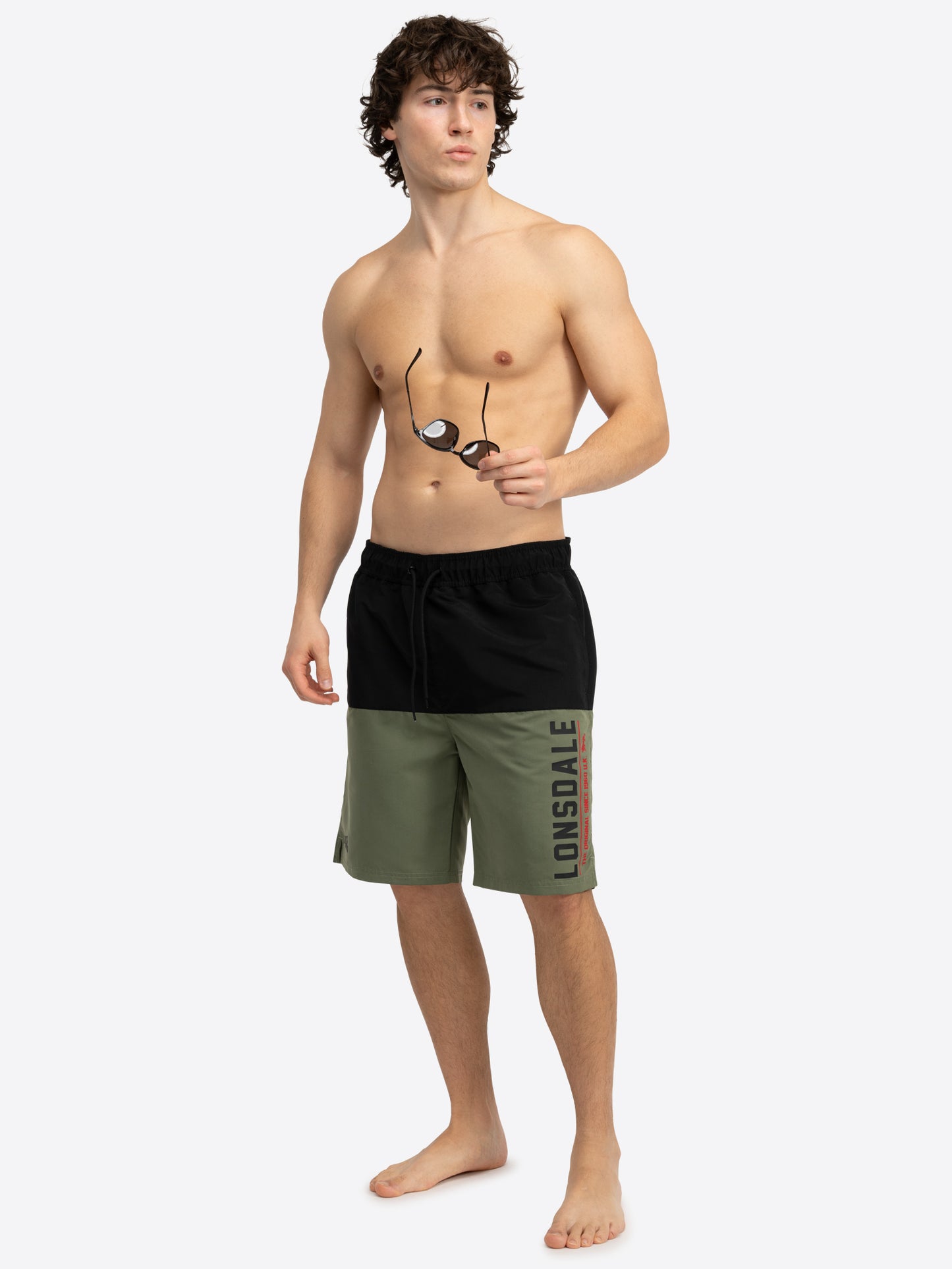 Lonsdale 117688 Hayling Boardshorts Olive/Schwarz