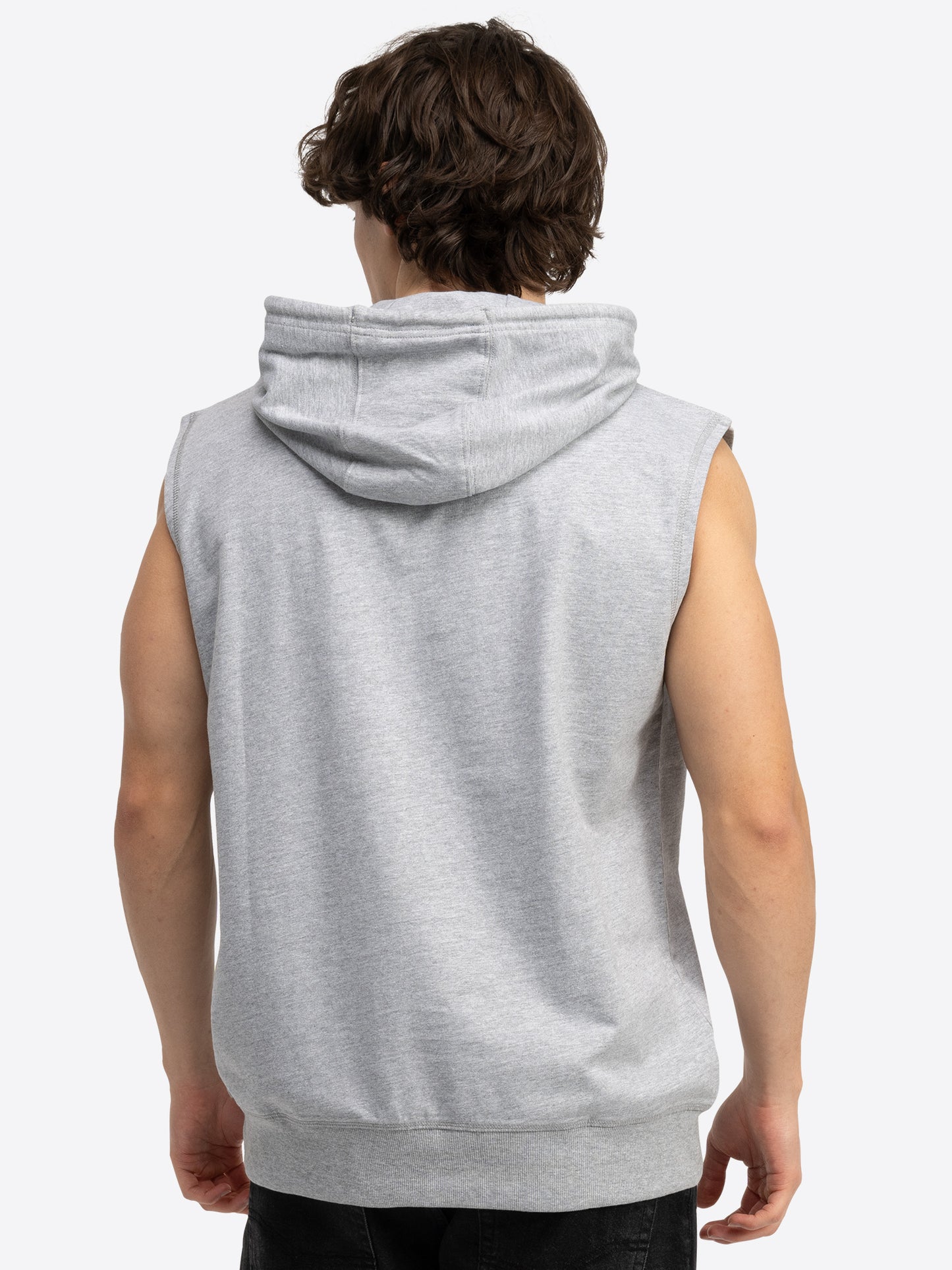 Lonsdale 117700 Bignor Aermelloses Kapuzen T-Shirt Marl Grey