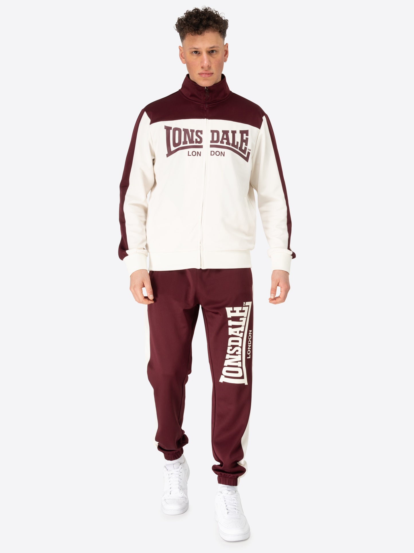 Lonsdale 117715 Holmbury Jogginganzug Oxblood/Ecru