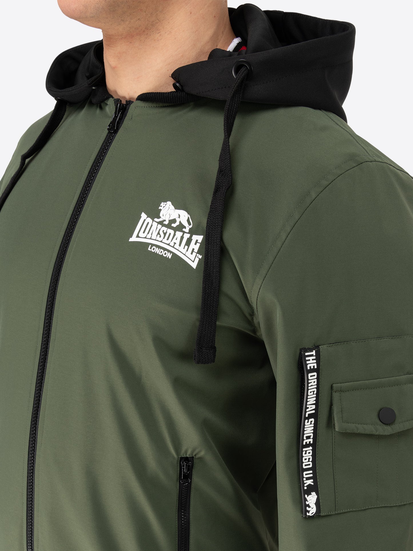 Lonsdale 117717 Shalford Kapuzenjacke Olive/Schwarz