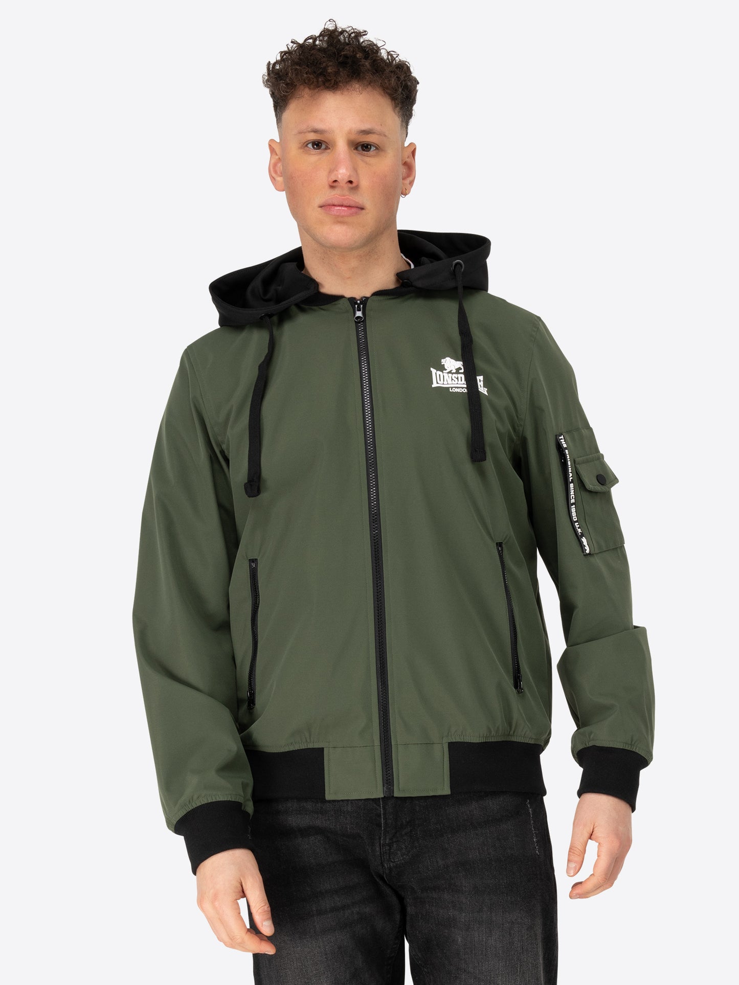Lonsdale 117717 Shalford Kapuzenjacke Olive/Schwarz