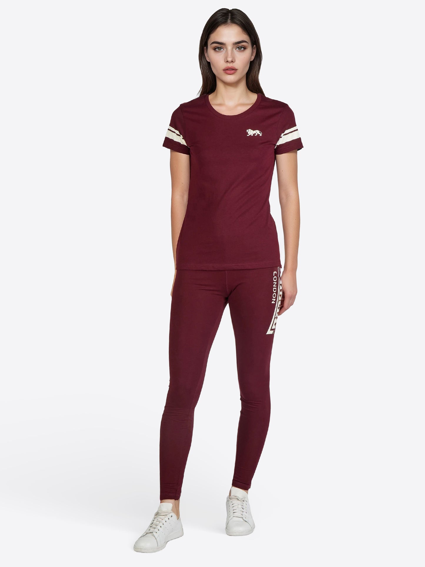 Lonsdale London 117726 Ladies Corton T-Shirt Oxblood