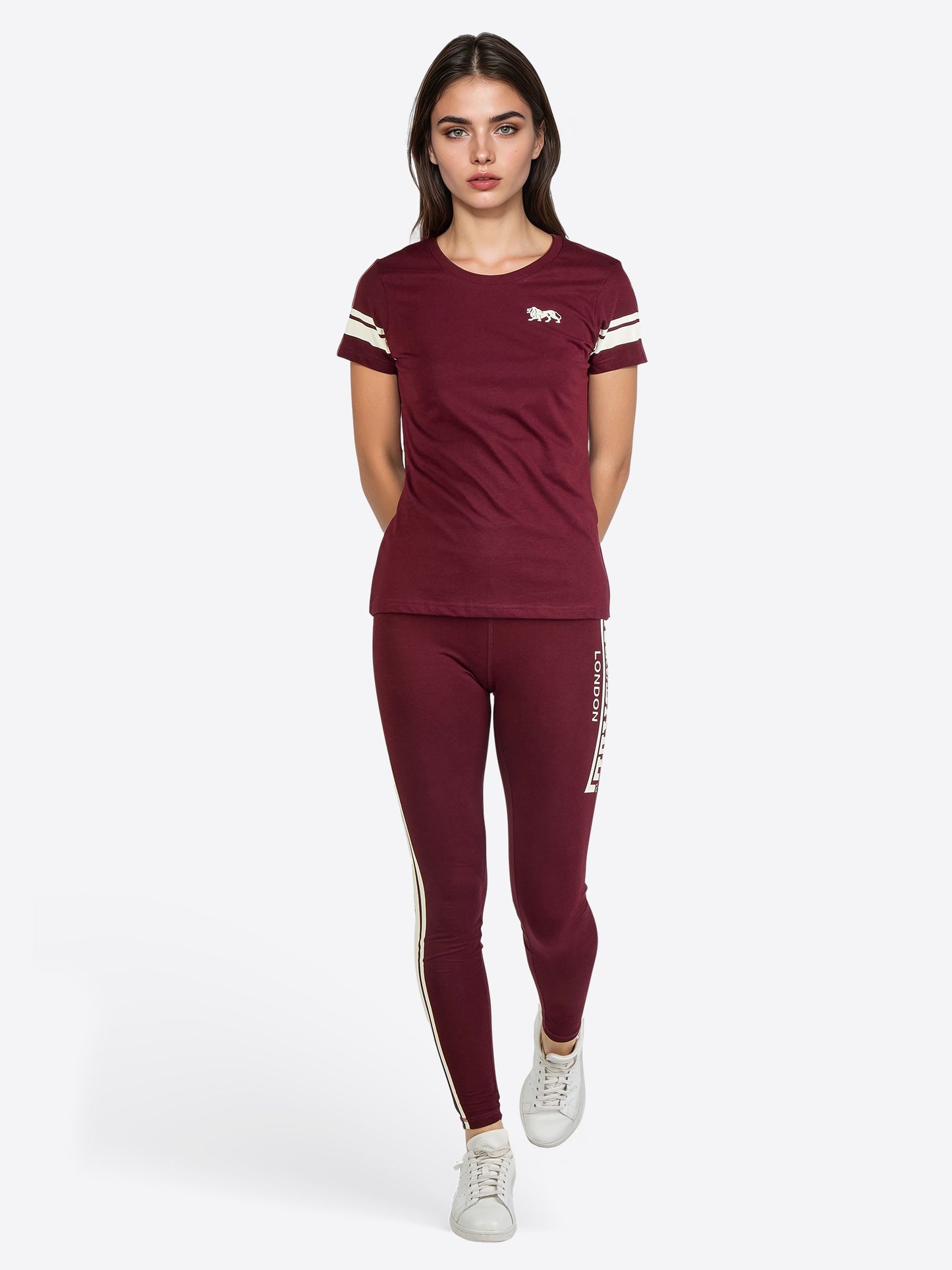 Lonsdale London 117726 Ladies Corton T-Shirt Oxblood