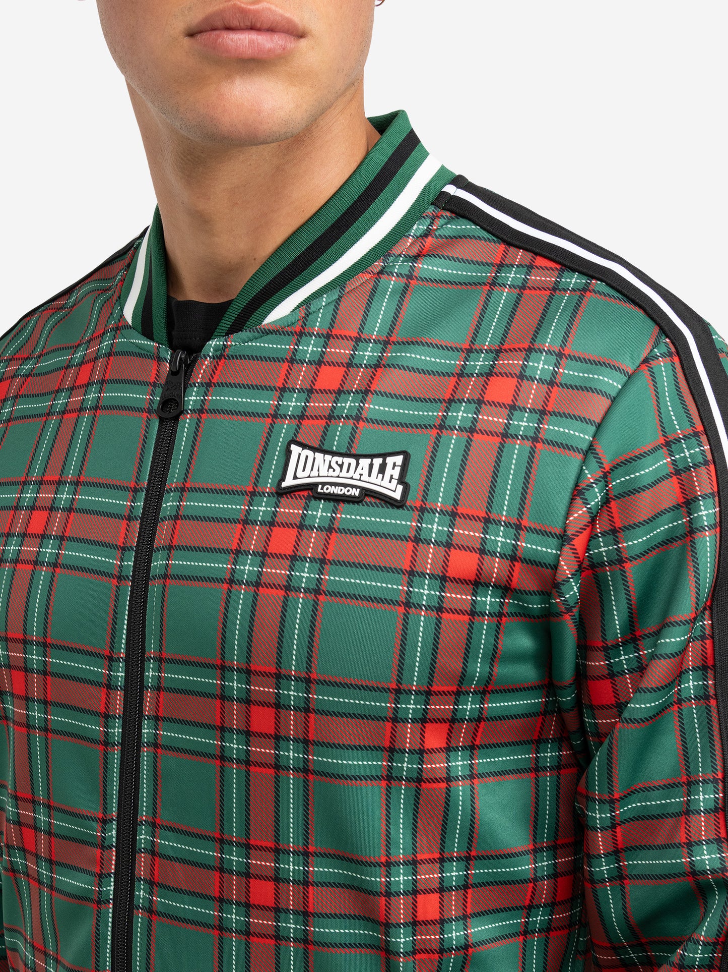 Lonsdale 117734 Edgware Jogginganzug Grün/Rot/Schwarz