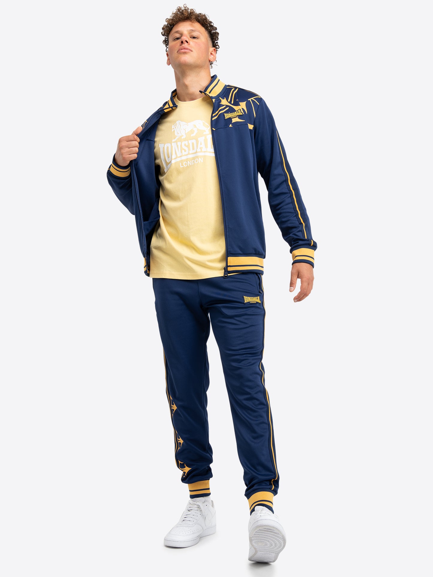 Lonsdale 117737 Monumental Jogginganzug Navy/ Gold