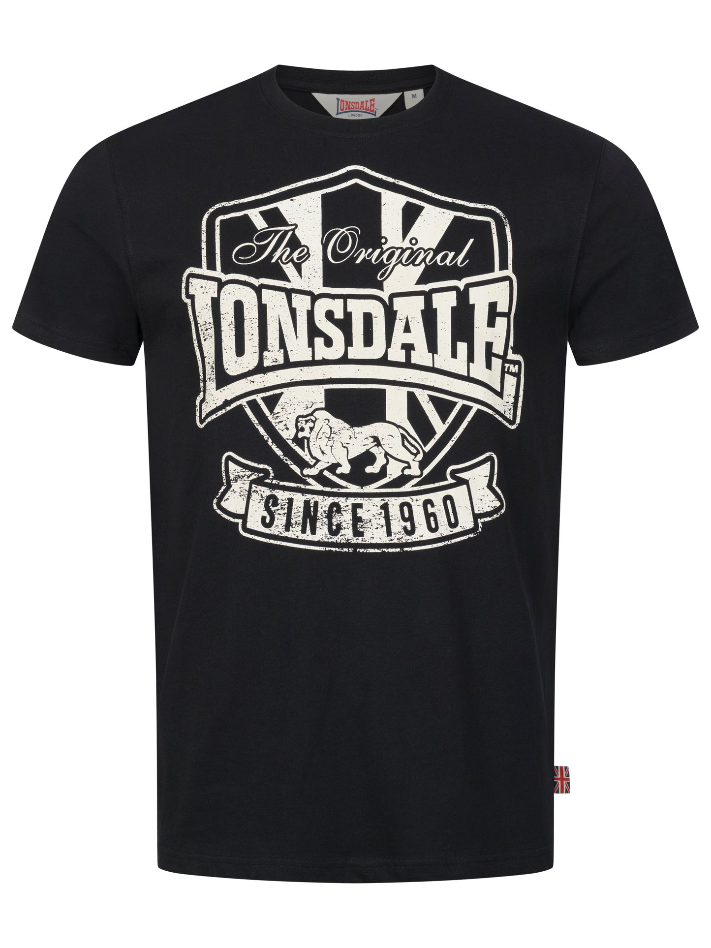 Lonsdale T-Shirt aus schwerem Jersey mit Logo-Print vorn und kleinen Ärmel-Details wie Union Jack