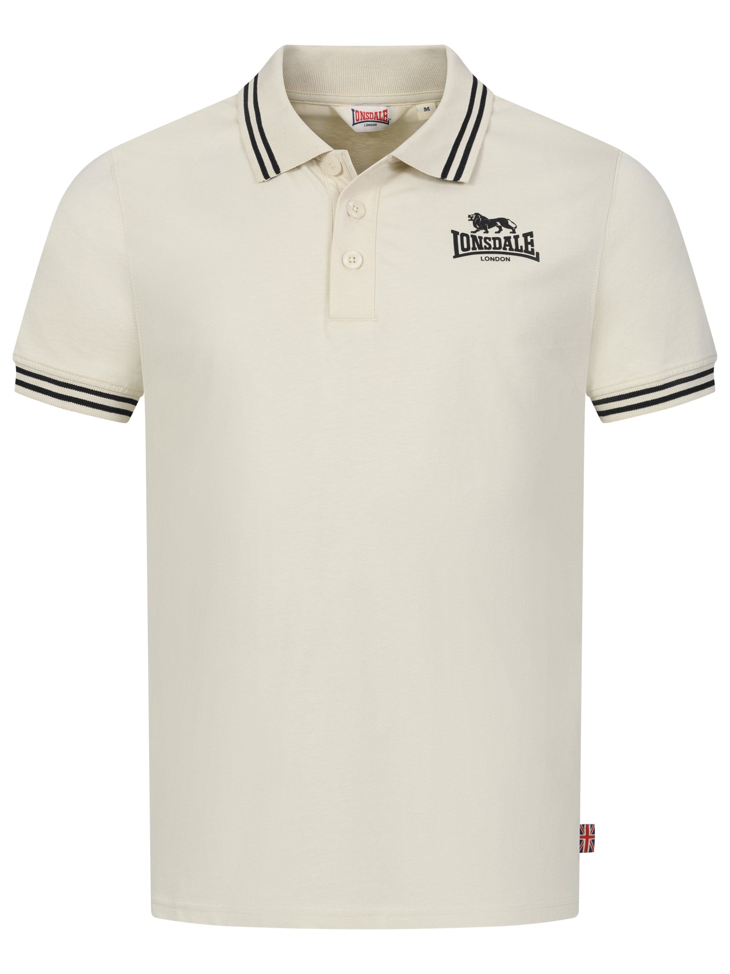Lonsdale Poloshirt mit 3D-Gummi-Logo auf der linken Brust und gestreiften Bündchen an Ärmeln und Kragen