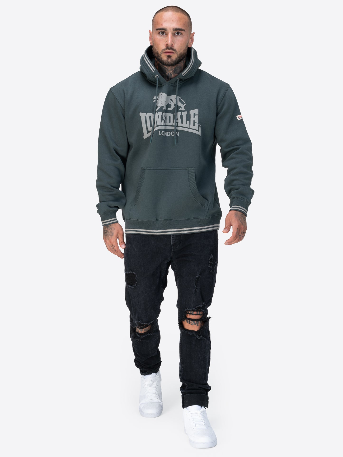 Lonsdale 117773 Outwood Hoodie Grün