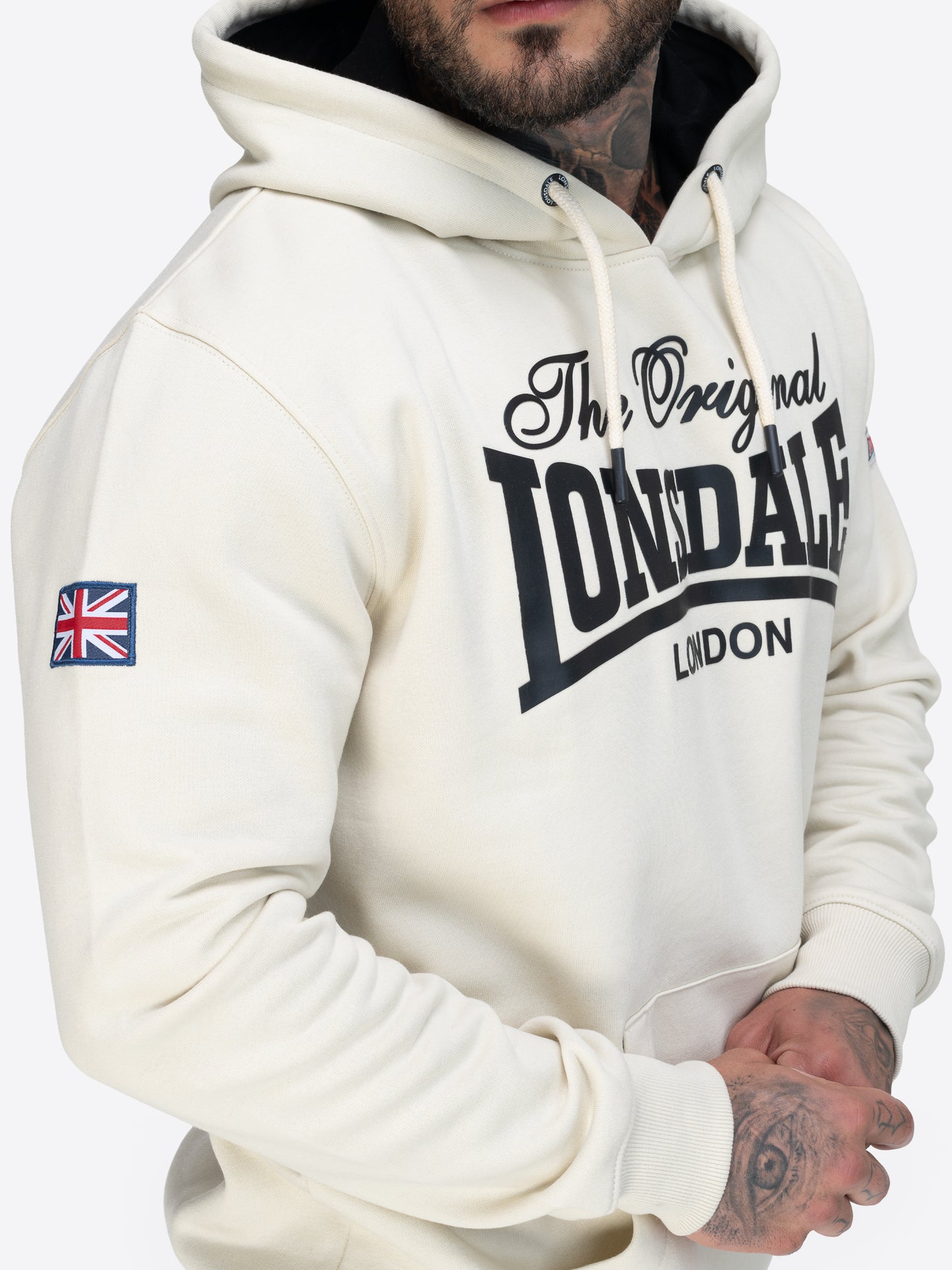 Lonsdale Hoodie mit 3D-Logo, Fronttasche und Logo-Details auf den Ärmeln