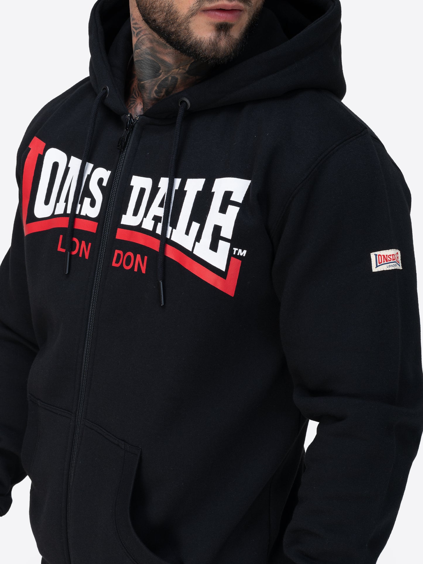 Lonsdale 117776 Garrigill Kapuzensweatjacke Schwarz