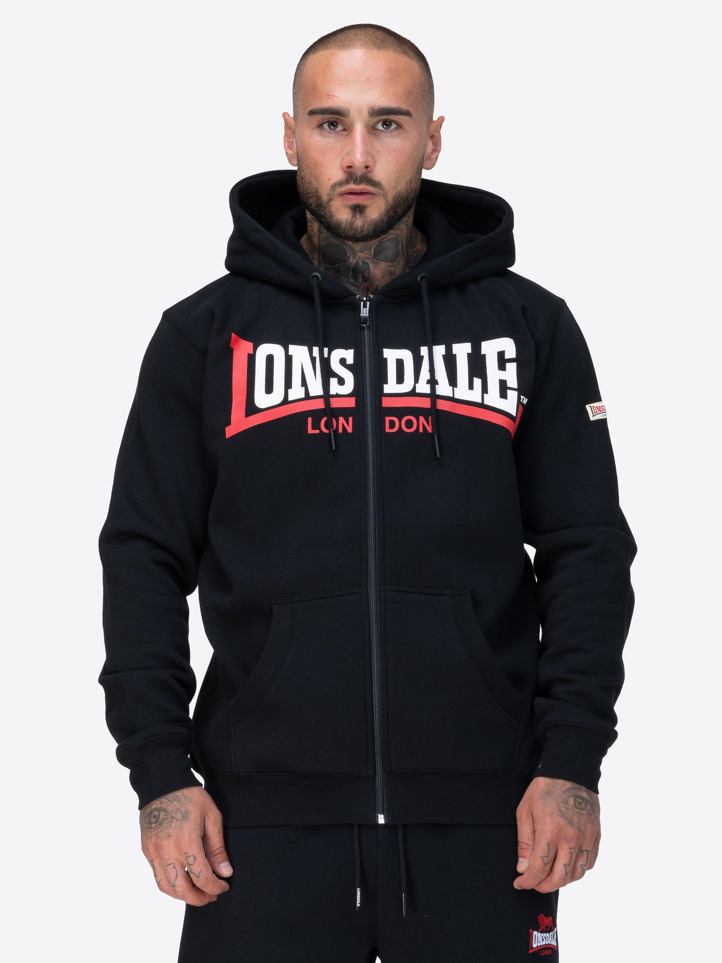 Lonsdale 117776 Garrigill Kapuzensweatjacke Schwarz