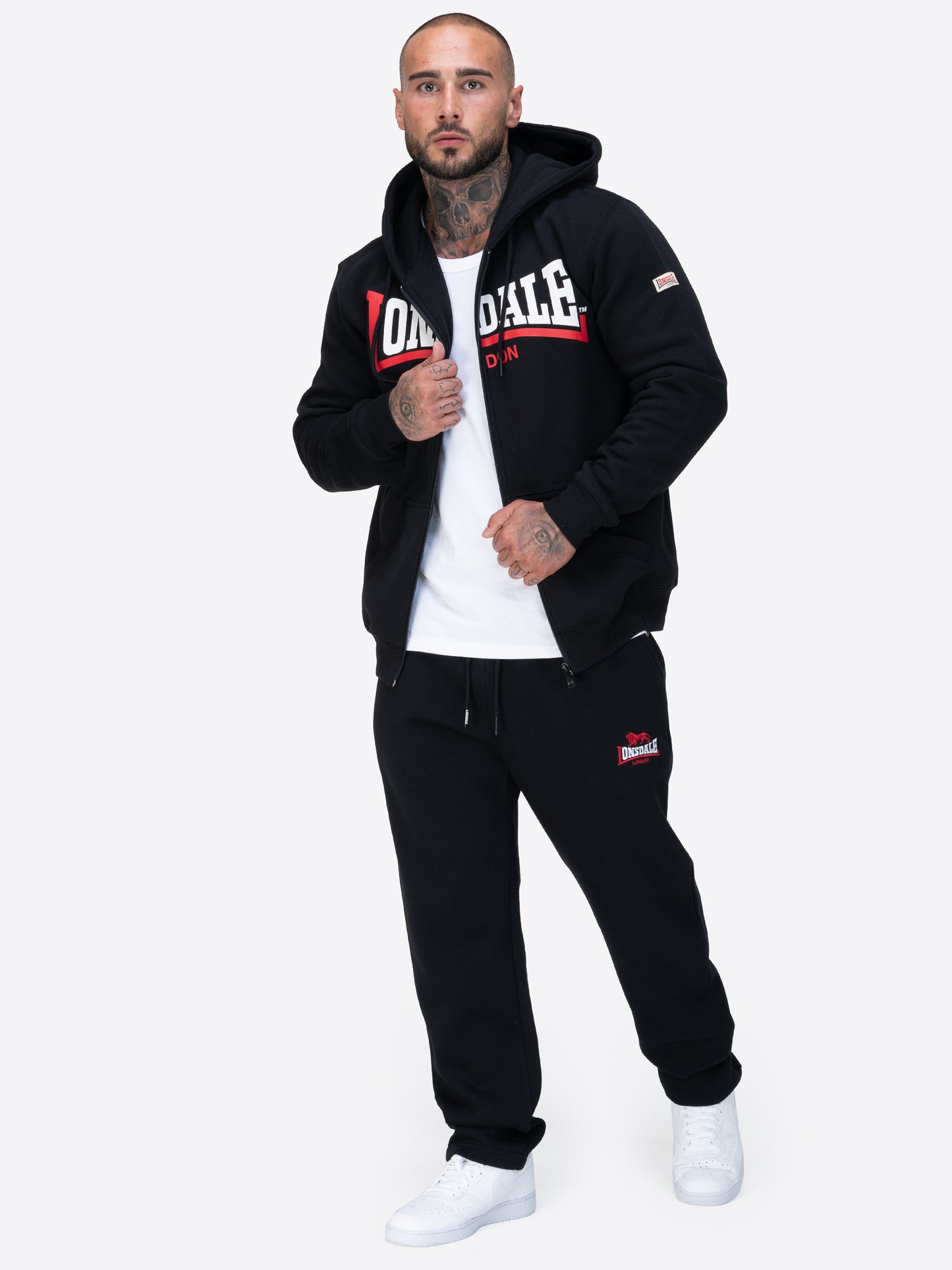 Lonsdale 117776 Garrigill Kapuzensweatjacke Schwarz