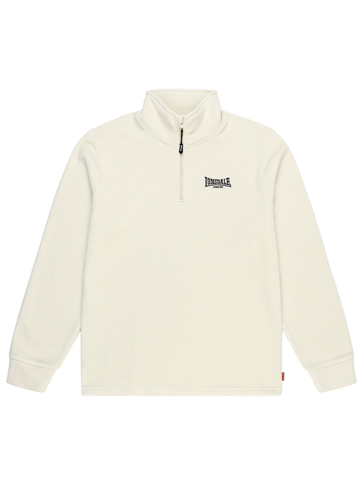 Lonsdale Herren Fleecepullover in Beige mit Viertelreissverschluss