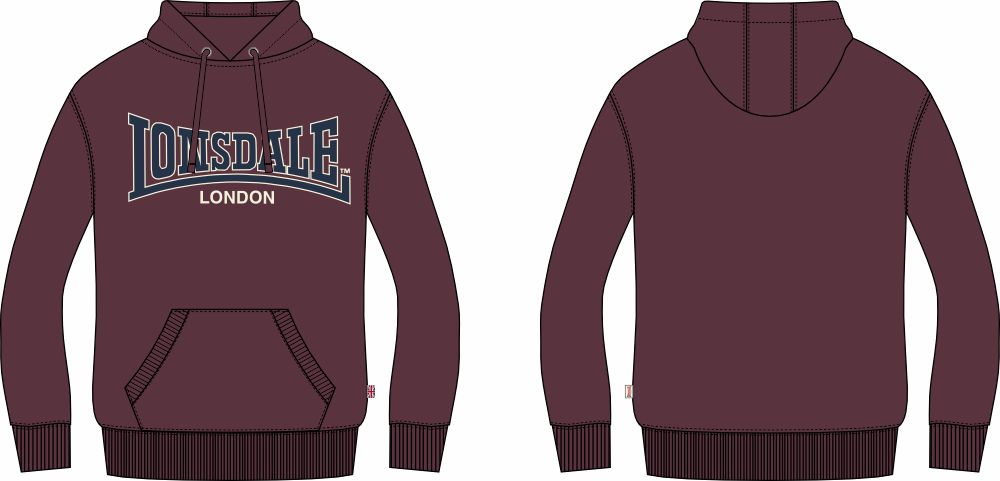 Lonsdale 117793 Sellan Hoodie Oxblood