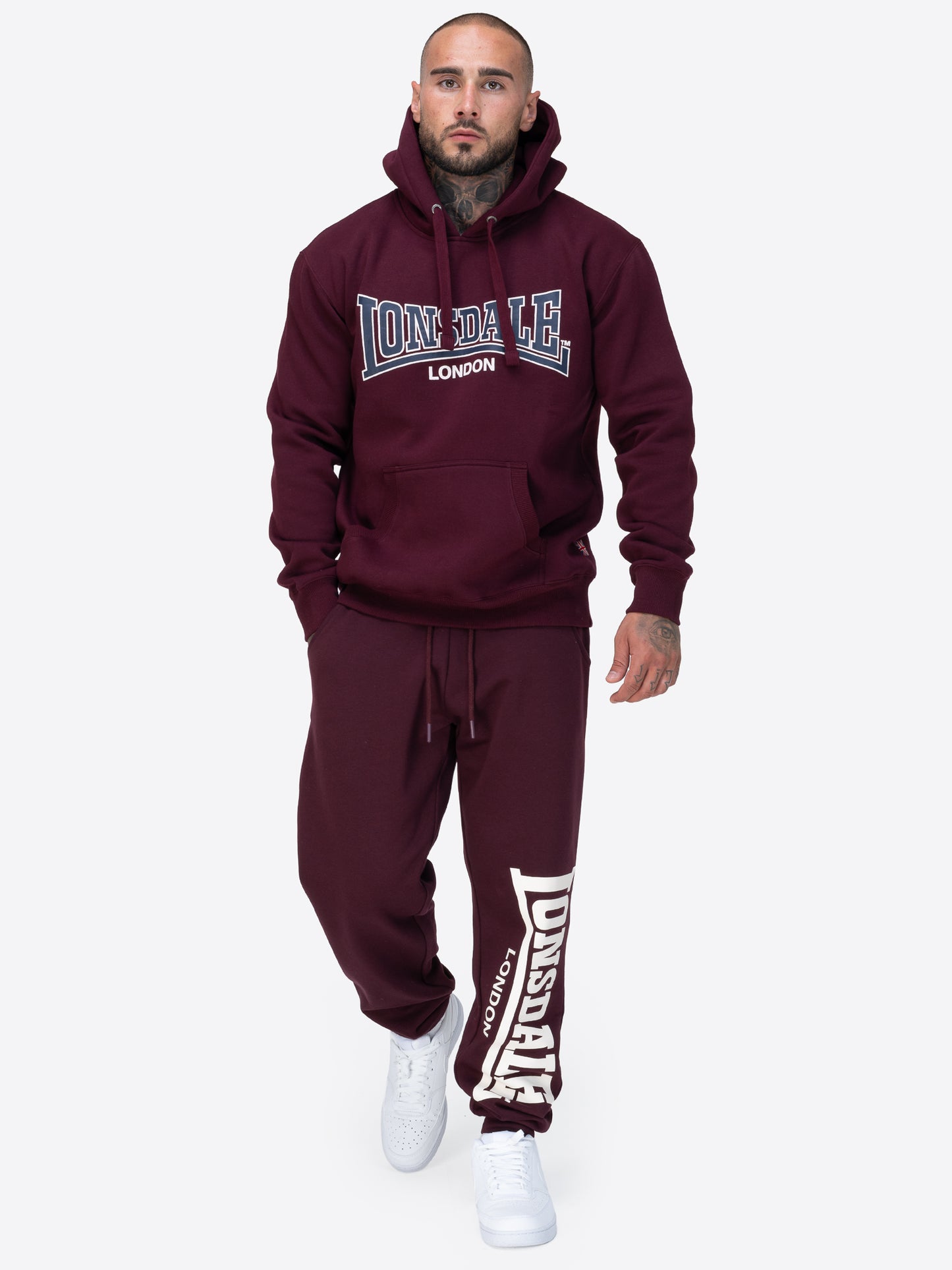 Lonsdale 117793 Sellan Hoodie Oxblood