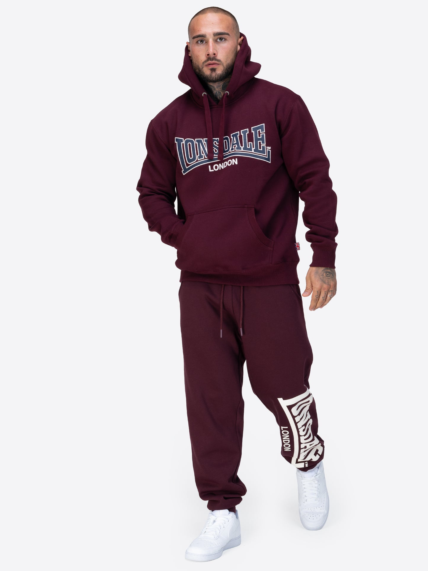 Lonsdale 117793 Sellan Hoodie Oxblood