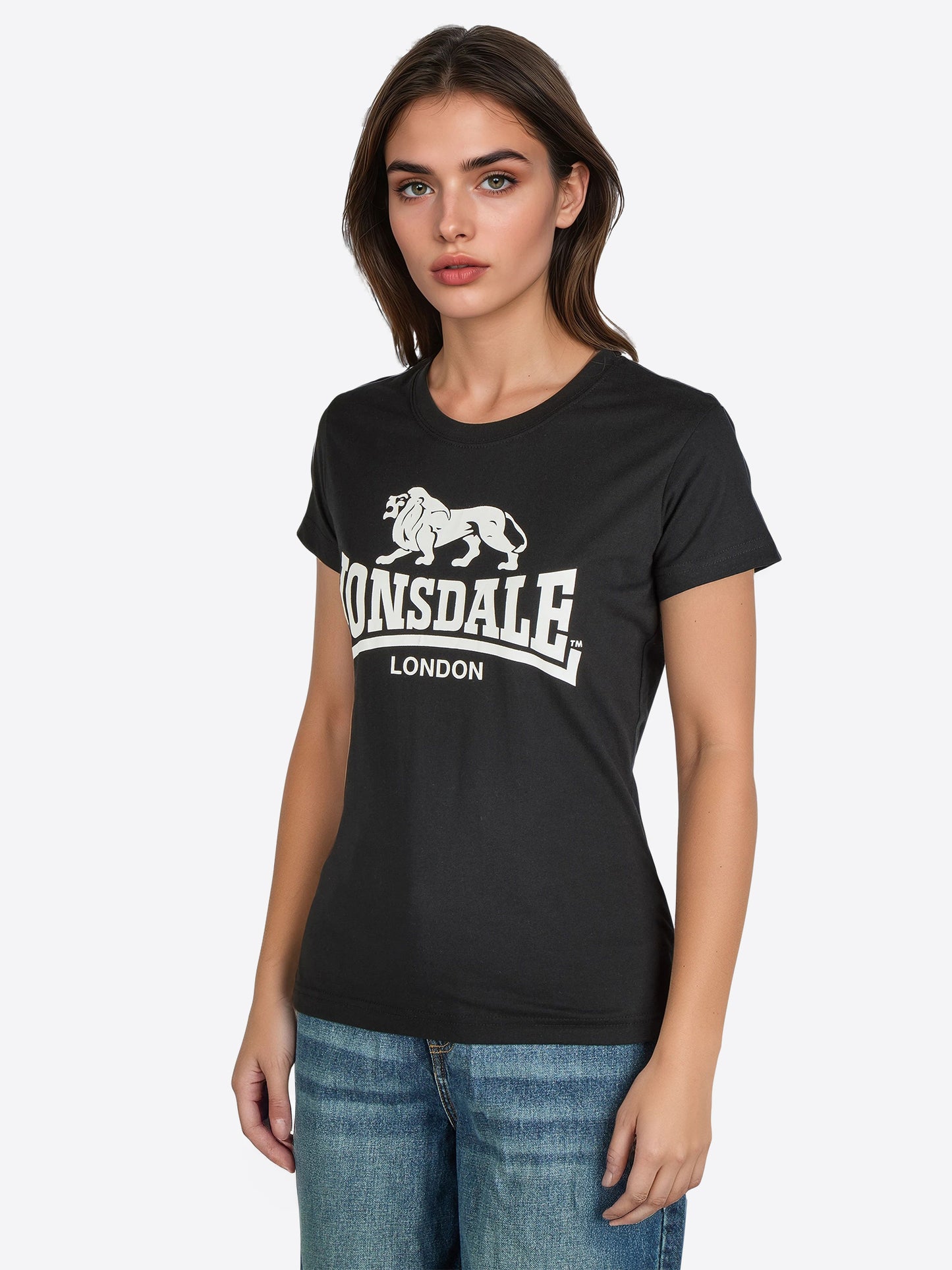 Lonsdale London 117814 Ladies Doppelpack Nash T-Shirt Schwarz/Weiss