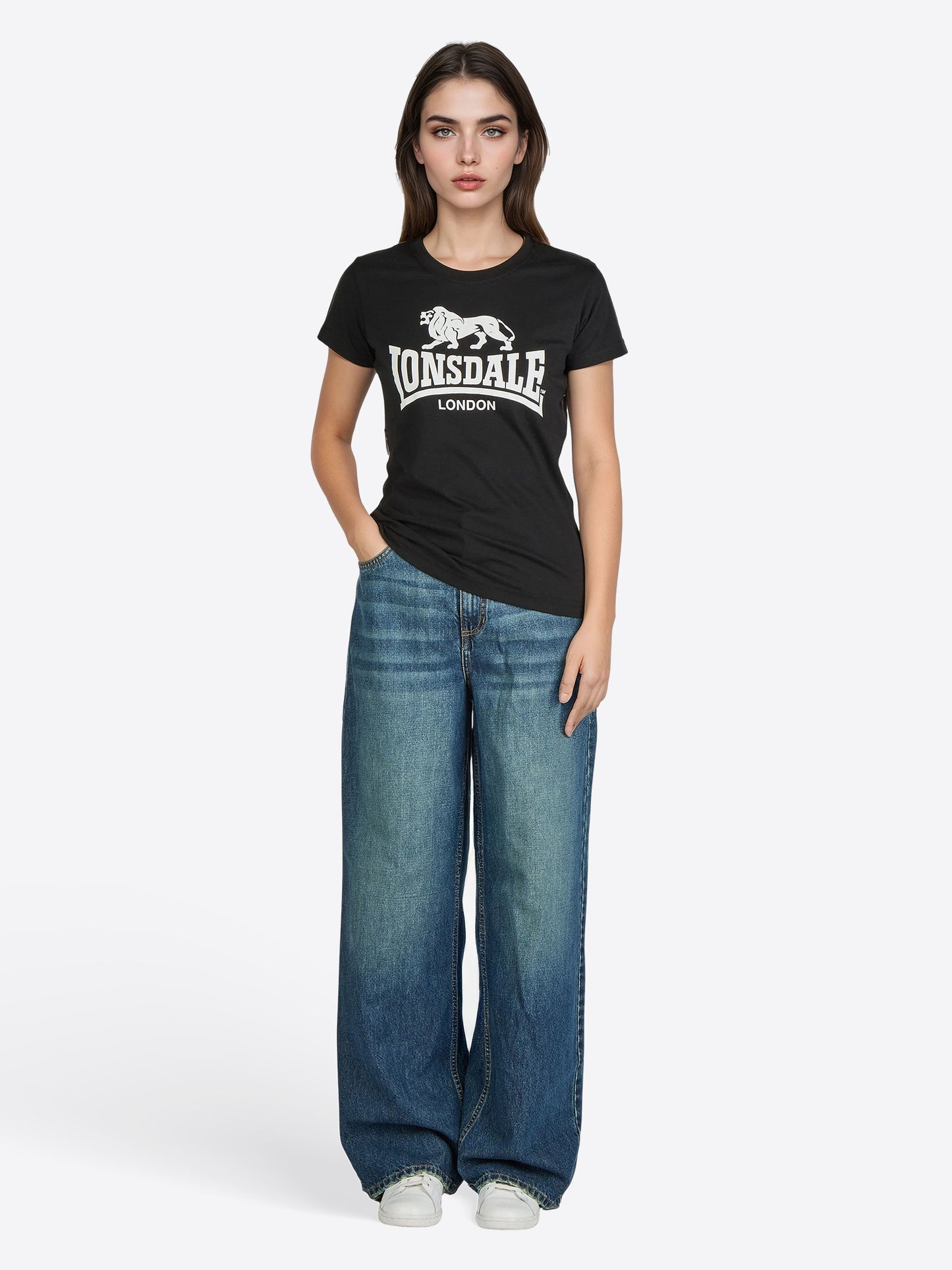 Lonsdale London 117814 Ladies Doppelpack Nash T-Shirt Schwarz/Weiss