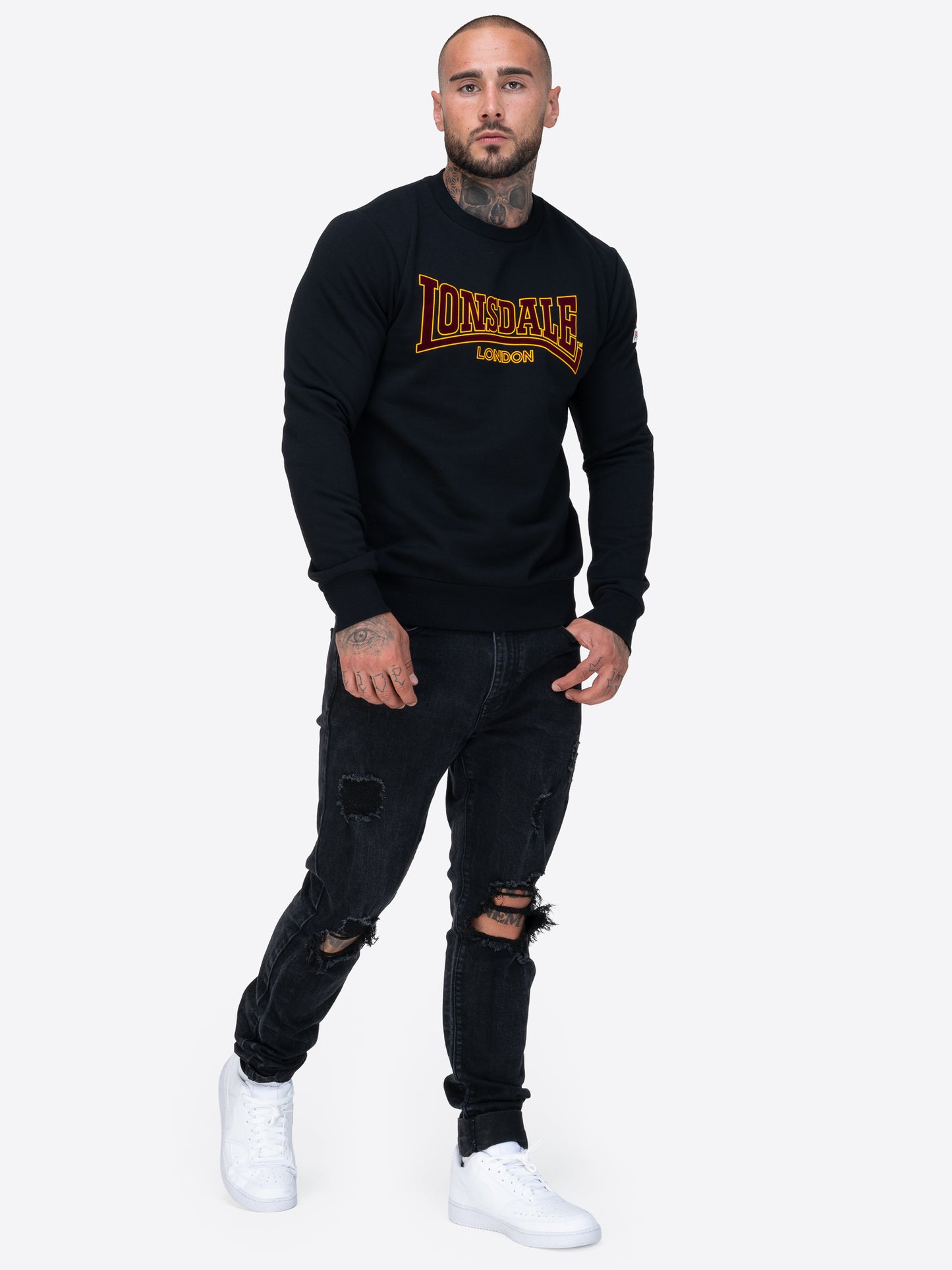 Lonsdale 117846 Crewneck Classic Sweatshirt LL001 Schwarz
