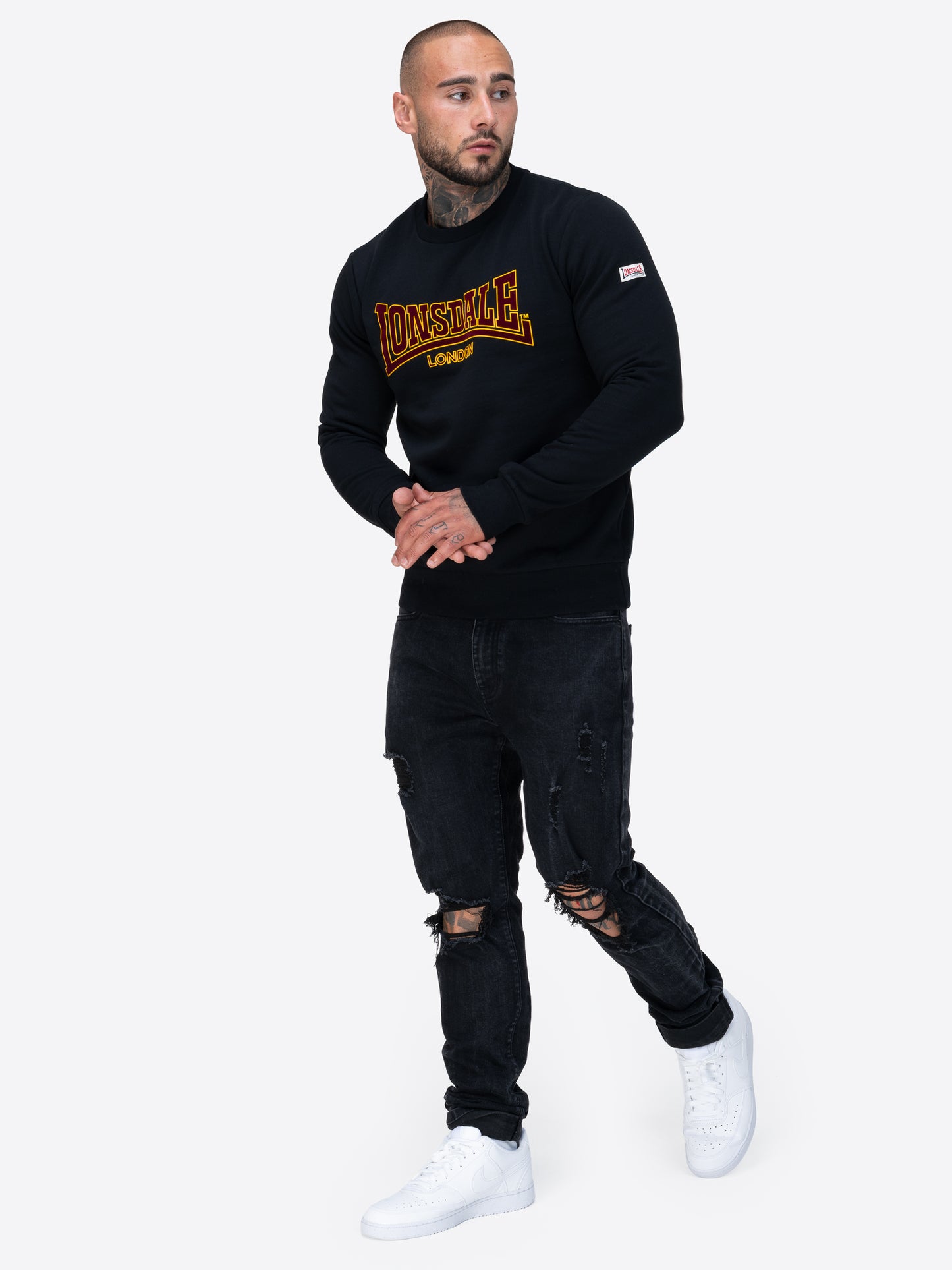 Lonsdale 117846 Crewneck Classic Sweatshirt LL001 Schwarz