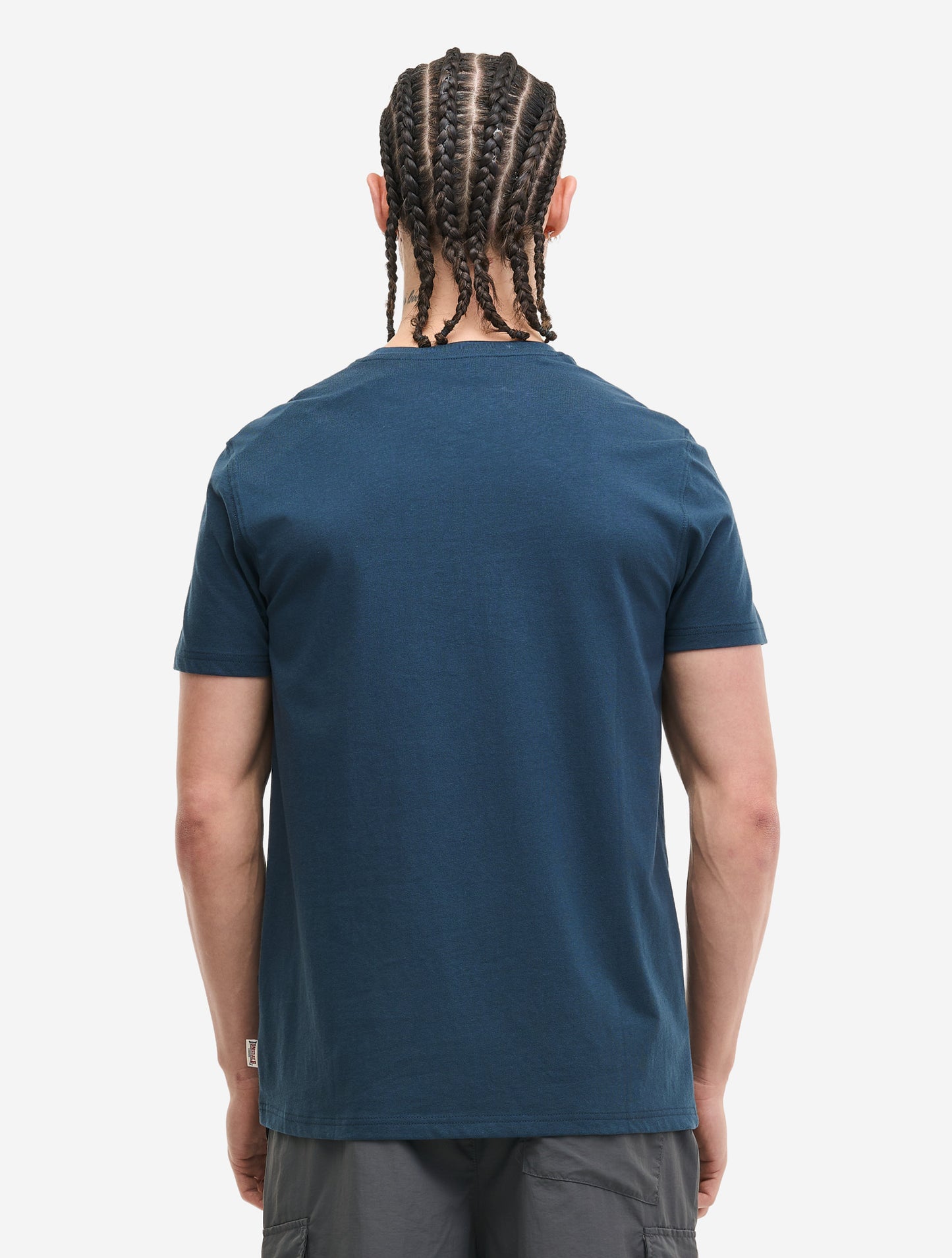 Lonsdale Herren T-Shirt in Dunkelblau mit authentischem Vintage-Logo-Print und normaler Passform aus 100% gekämmter Baumwolle.