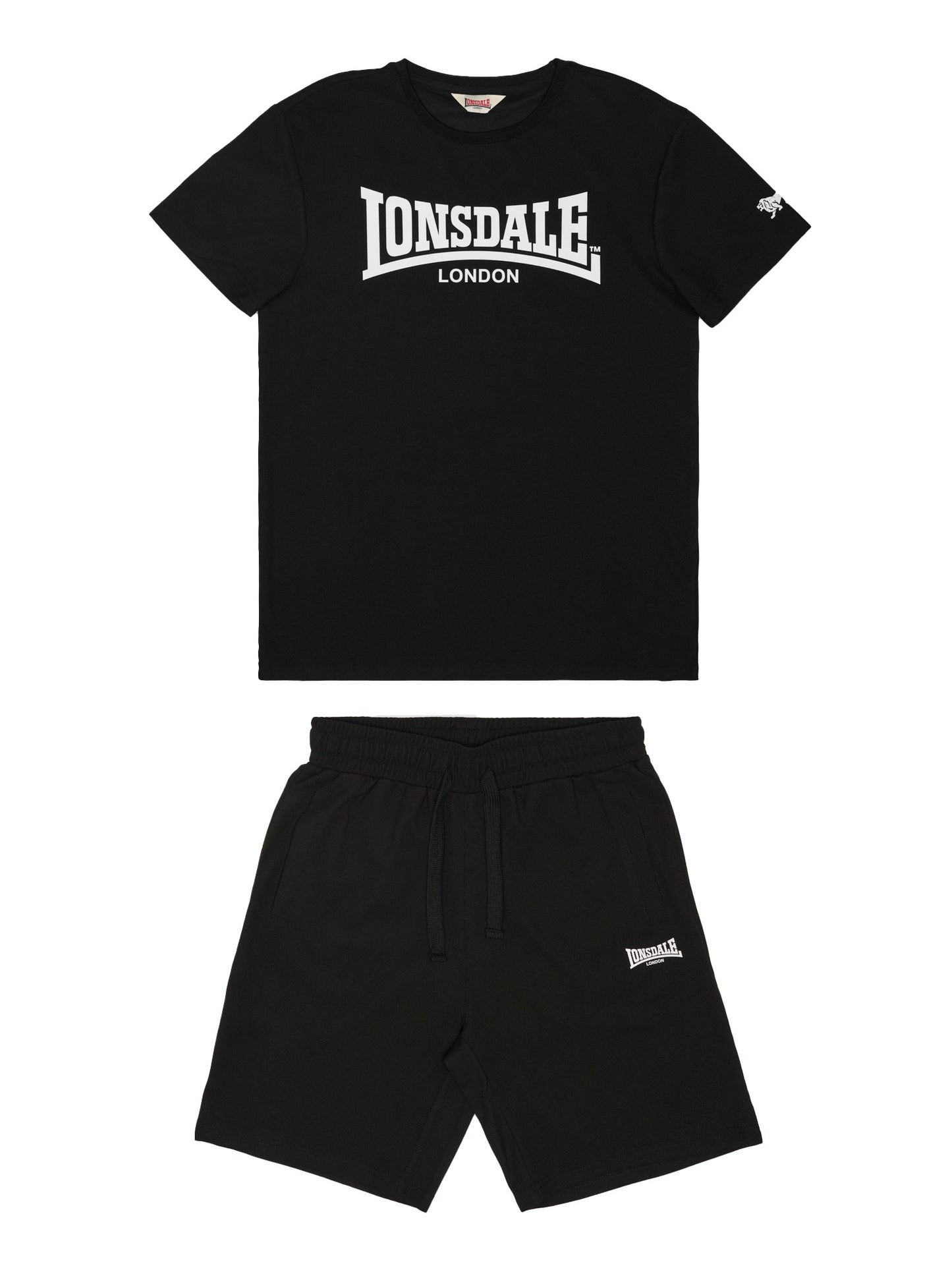 „Lonsdale T-Shirt Shorts Set, Schwarz, Regular Fit.