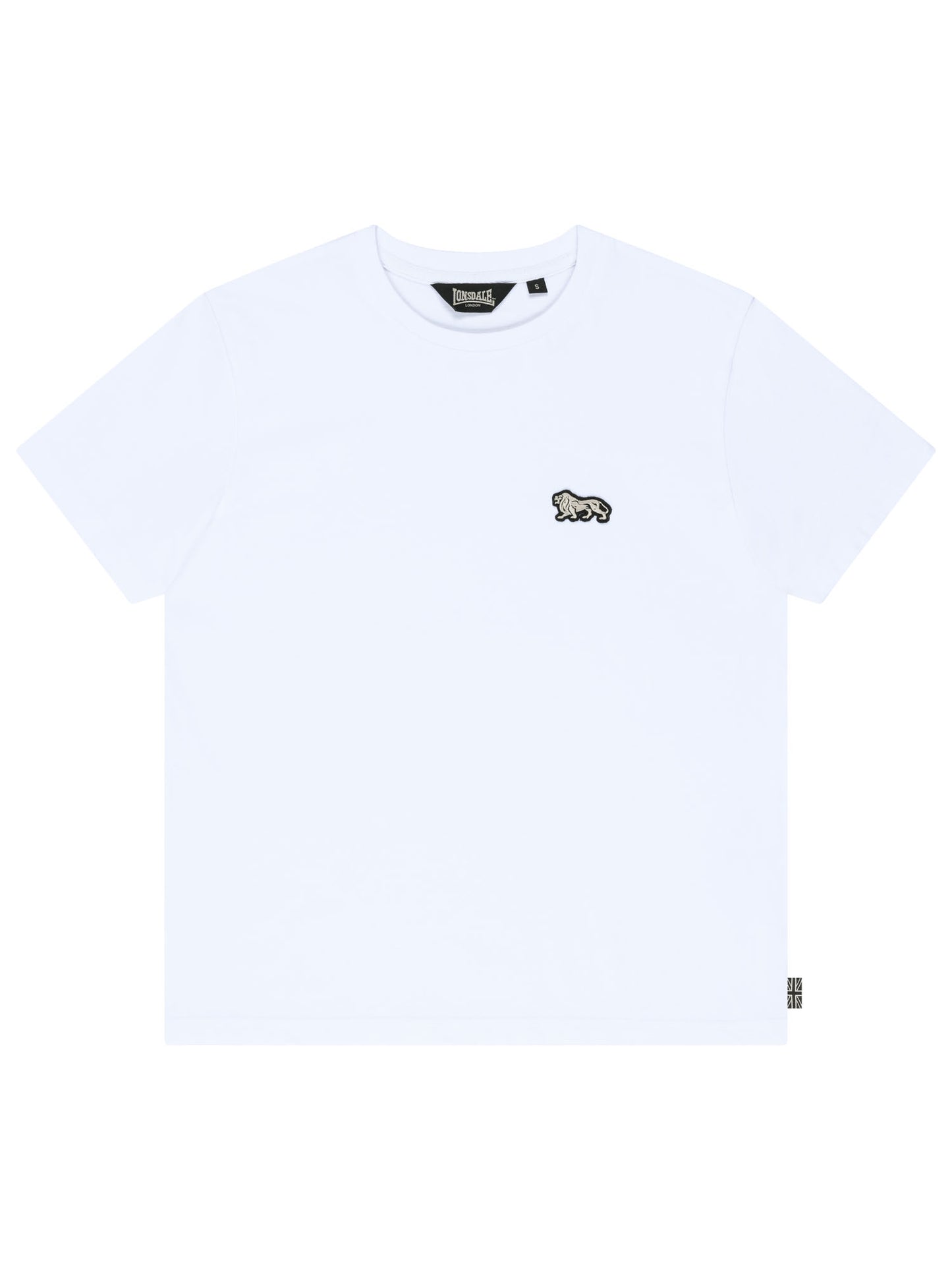 Lonsdale Damen T-Shirt Weiss – Klassisches Baumwoll-Shirt mit kleinem Löwen-Badge.