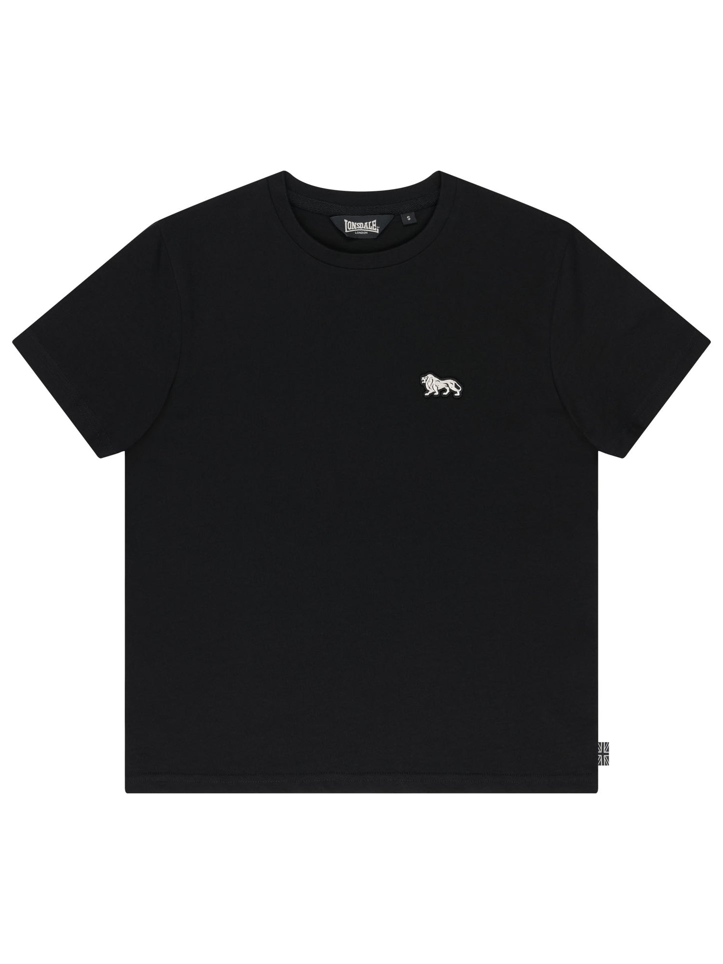 Lonsdale Damen T-Shirt Schwarz – Klassische Baumwoll-Trainingshose mit kleinem Löwen-Badge.