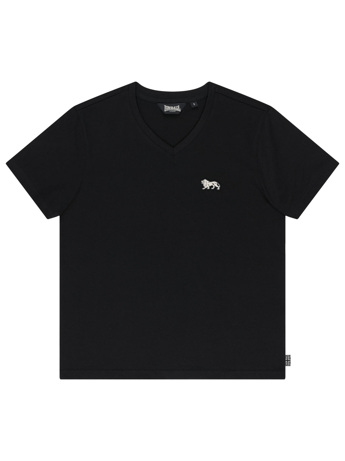 Schwarzes Lonsdale Damen T-Shirt mit V-Ausschnitt
