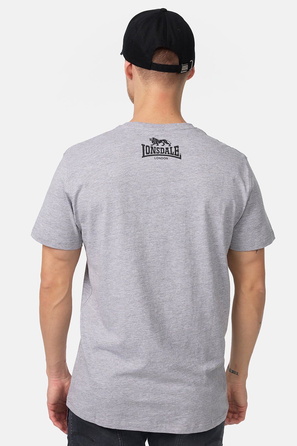 Lonsdale 119083 Regular Logo T-Shirt Marl Grey