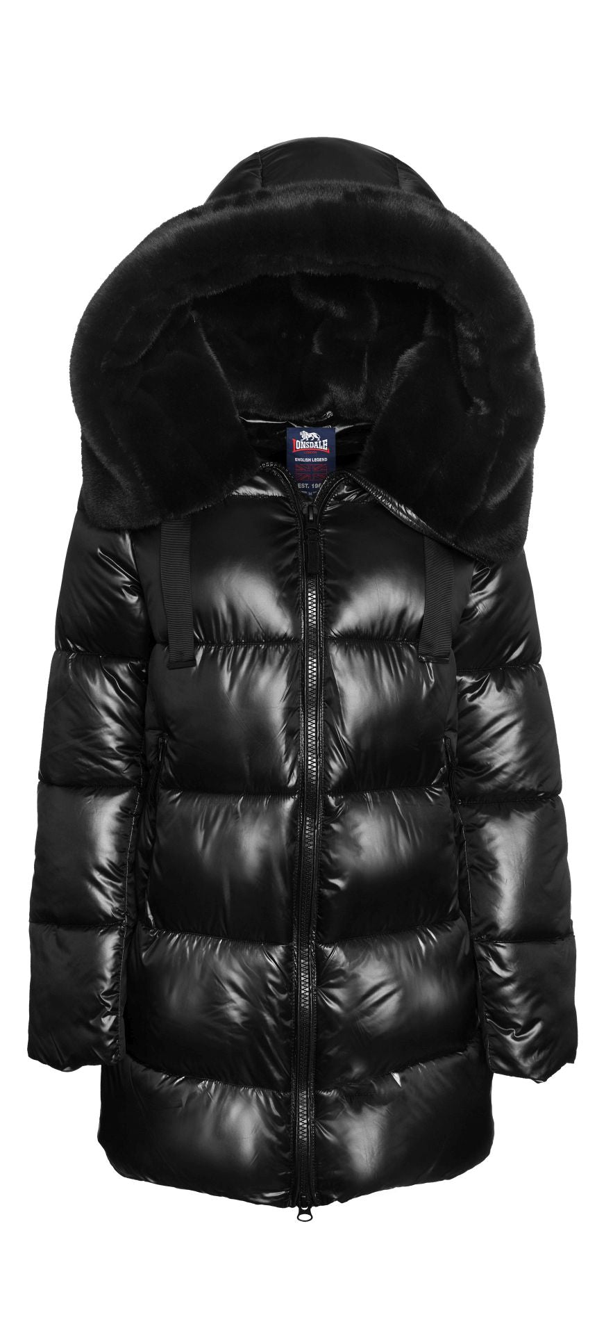 Blaue Lonsdale Damen-Winterjacke mit Kapuze – warm, hochwertig und perfekt für kalte Tage