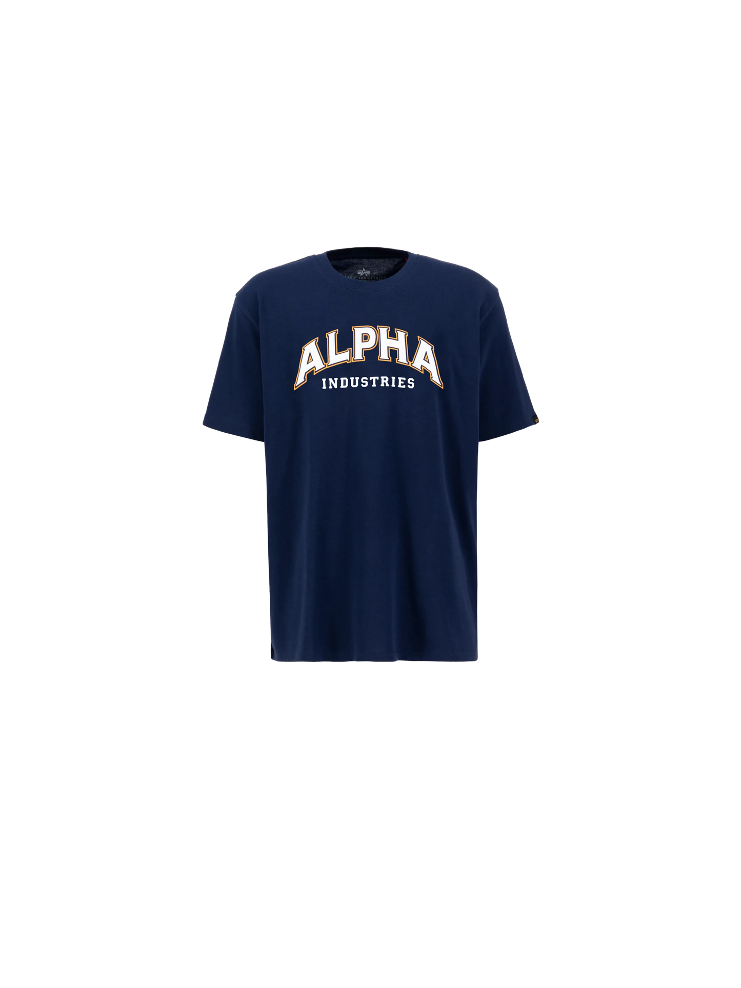 Alpha Industries College T-Shirt – Loose Fit Frontansicht mit Logo-Print navy blau