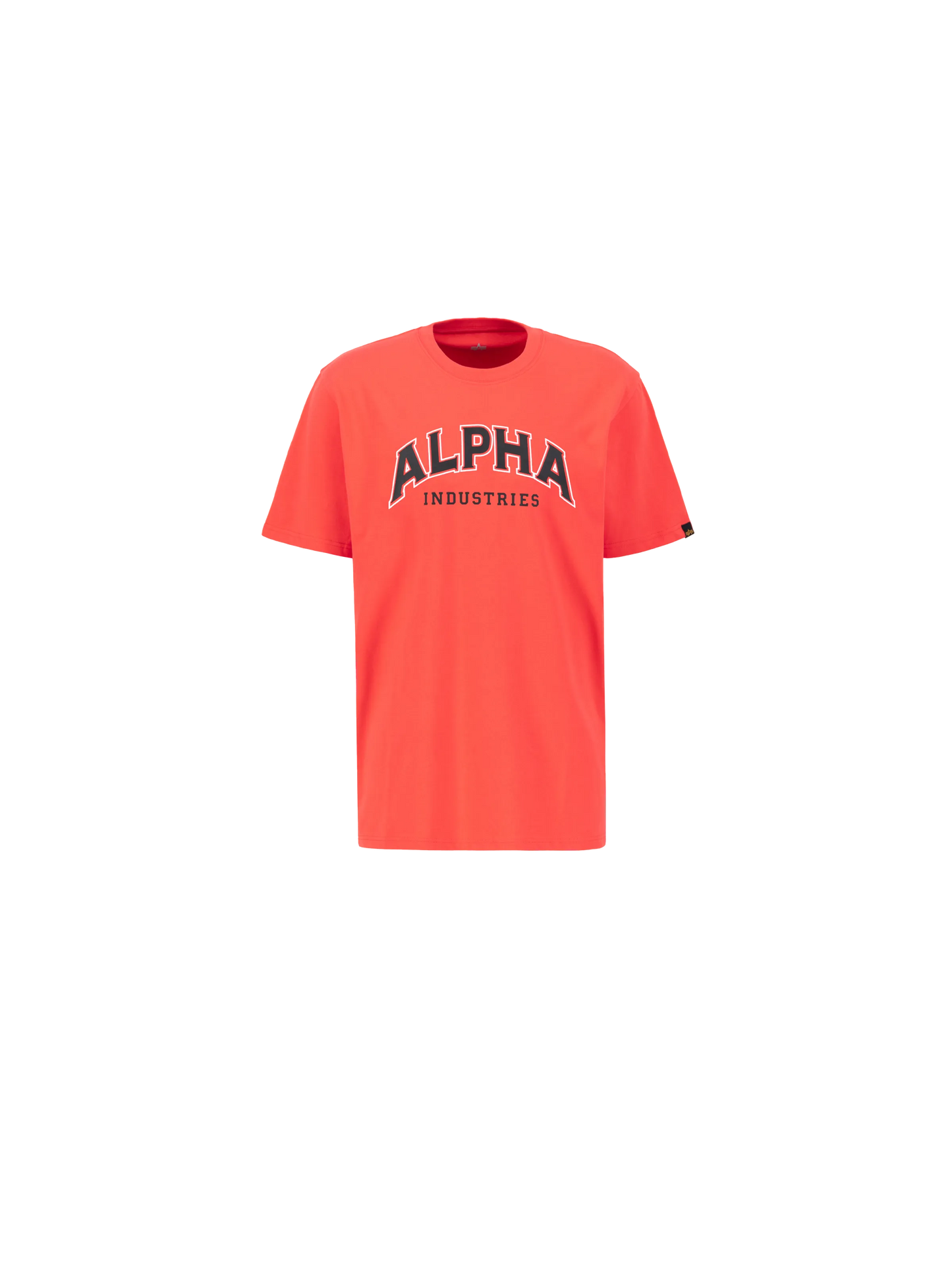 Alpha Industries College T-Shirt – Loose Fit Frontansicht mit Logo-Print radiant red